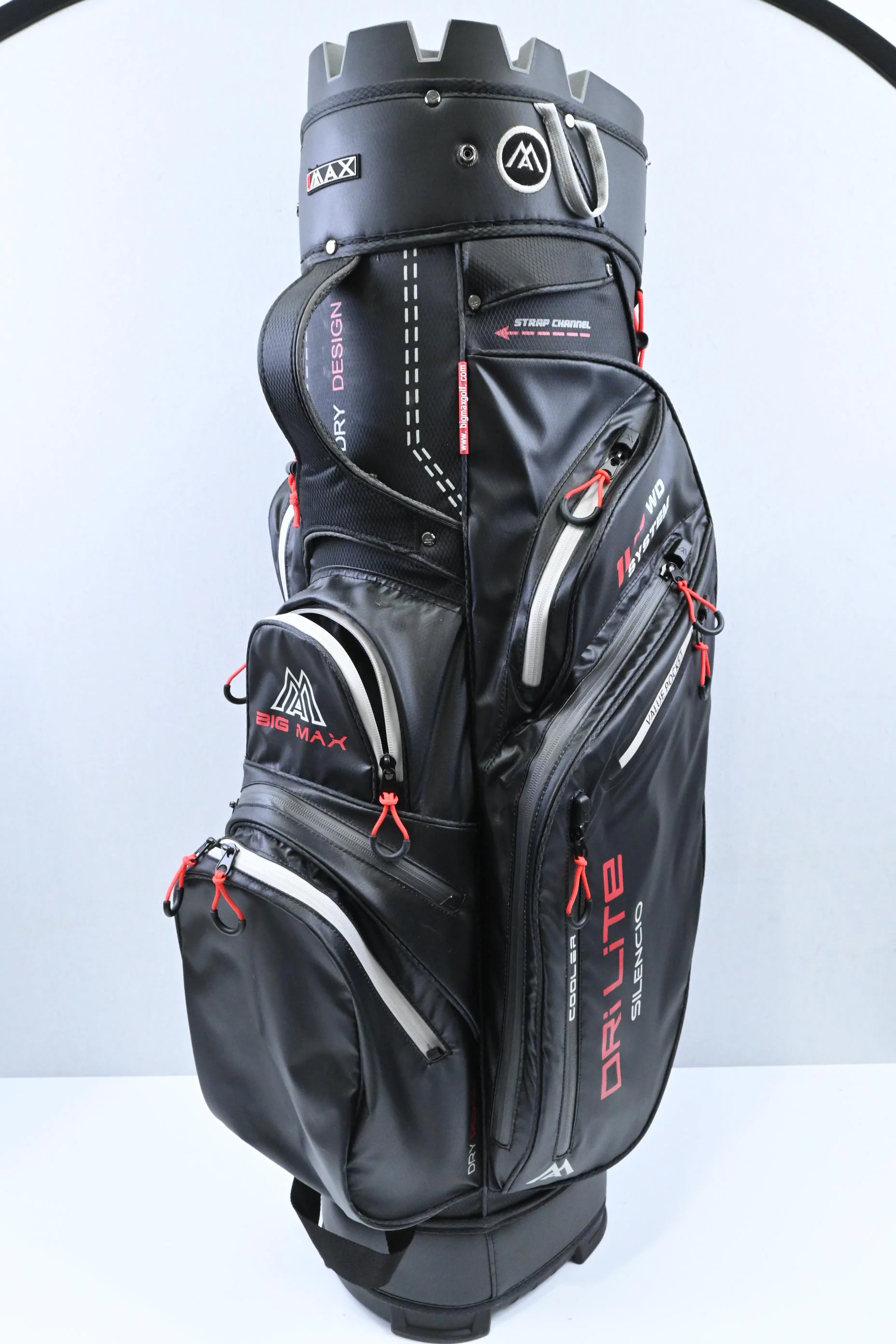 Big Max Dri Lite Silenco Cart Bag / 11-Way / Black, Red - Image 3