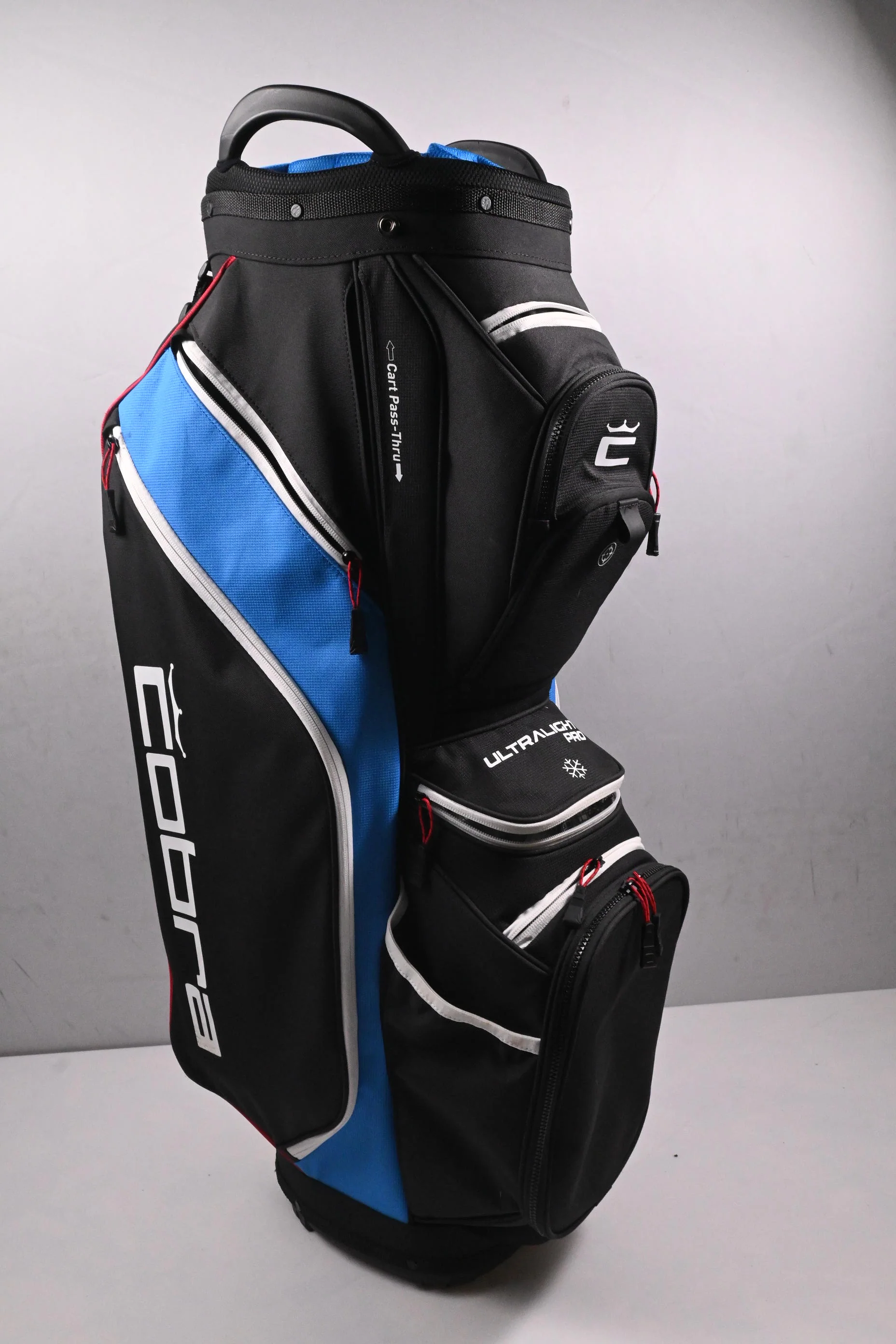 Cobra Ultralight Pro Cart Bag / 14-Way Divider / Black, Blue - Image 3