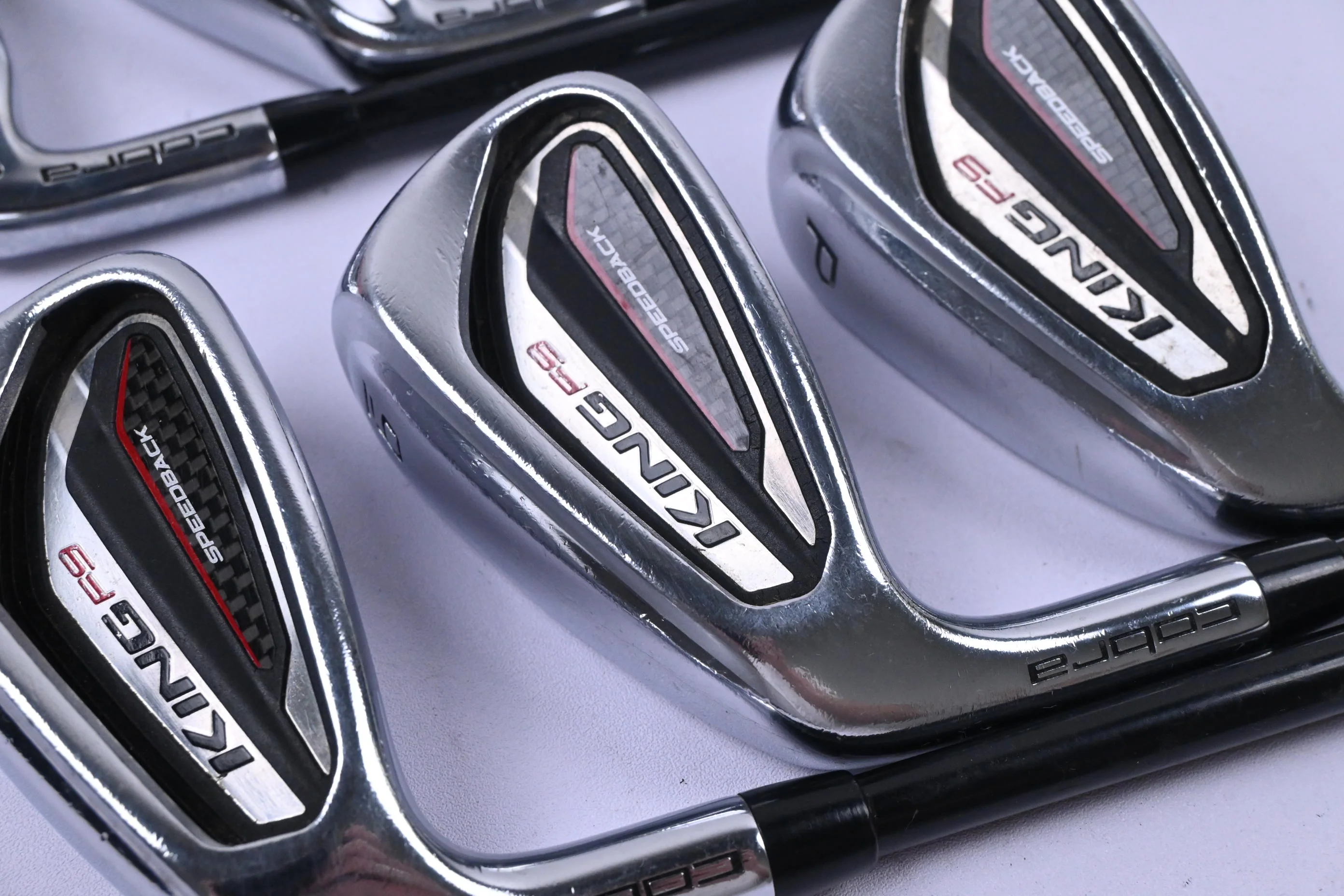 Left Hand Cobra King F9 Irons / 5-PW / Regular Flex Fujikura Atmos Sliver 6 Shafts