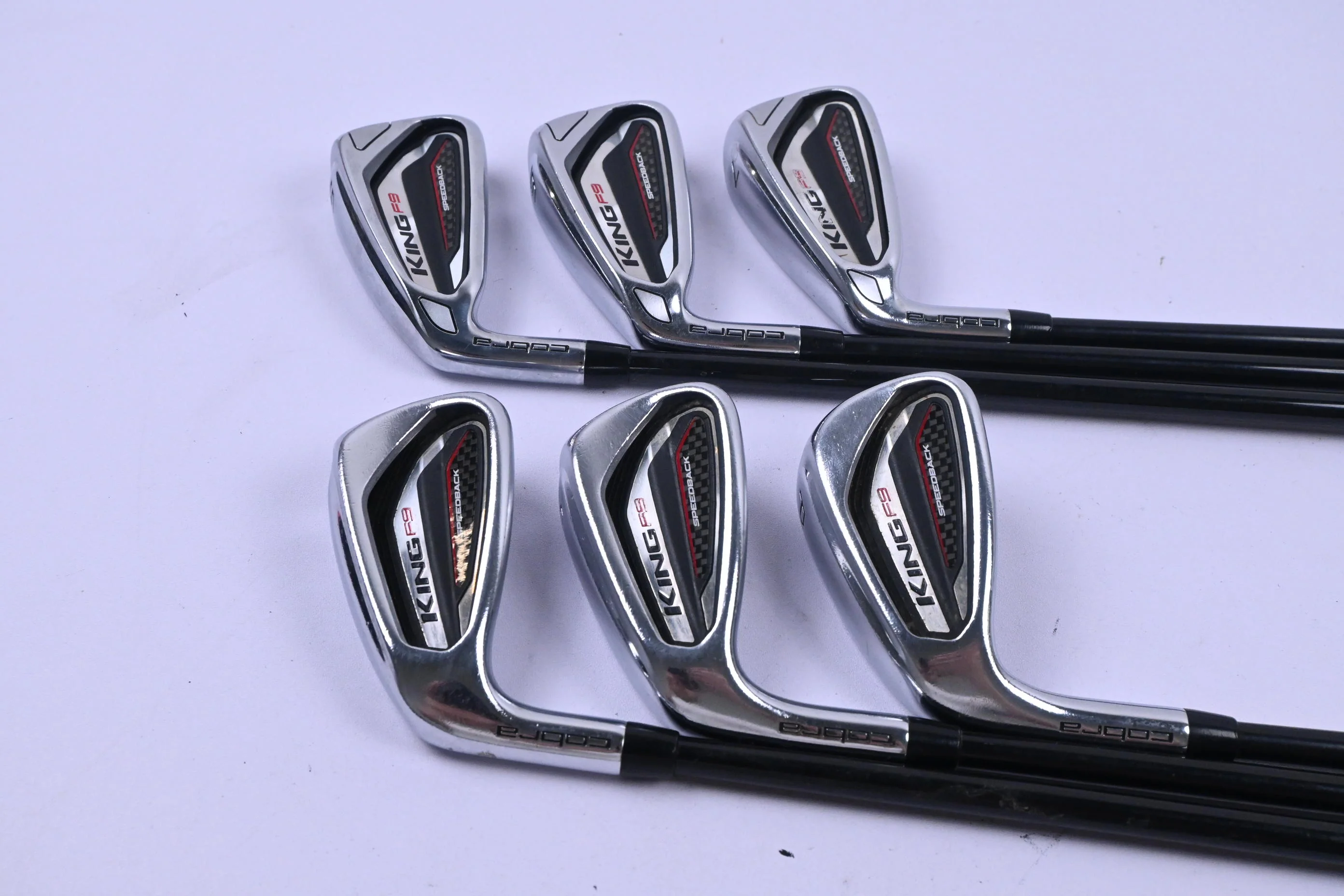 Left Hand Cobra King F9 Irons / 5-PW / Regular Flex Fujikura Atmos Sliver 6 Shafts - Image 2