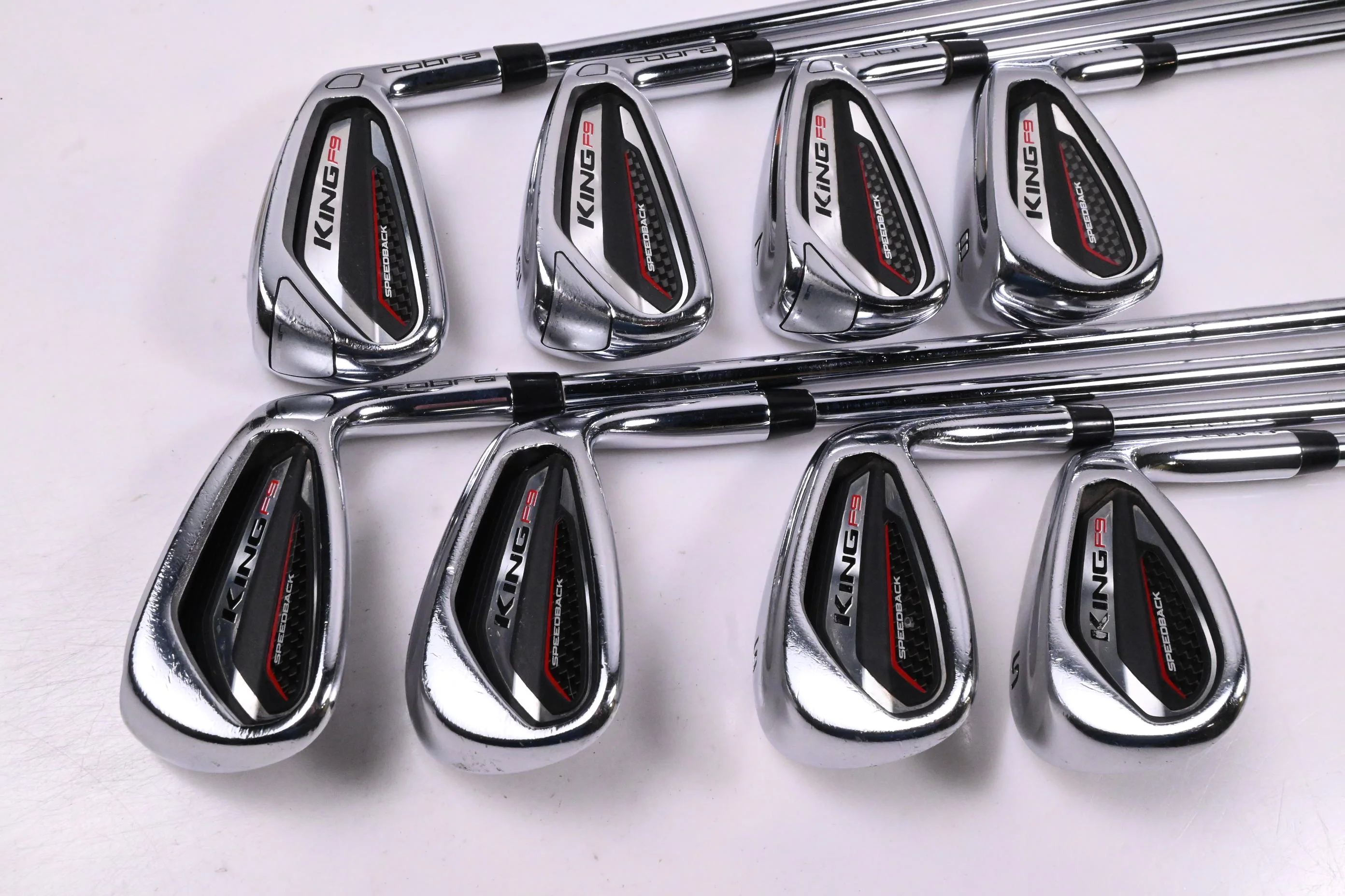 Cobra King F9 Irons / 5-PW+GW+SW / Regular Flex KBS Tour 90 Shafts - Image 2