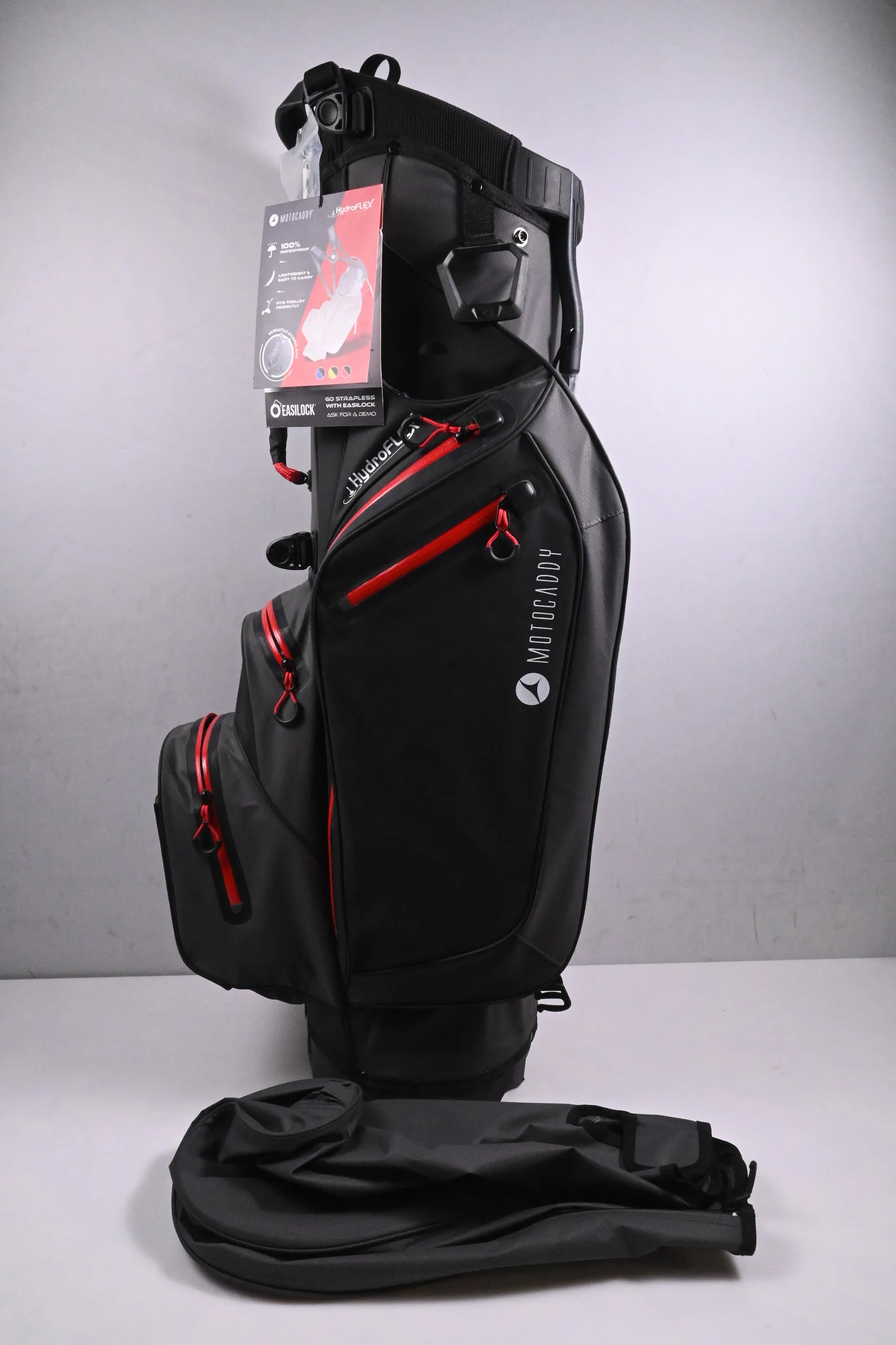Motocaddy Hydroflex Stand Bag / 5-Way Divider / Grey, Red