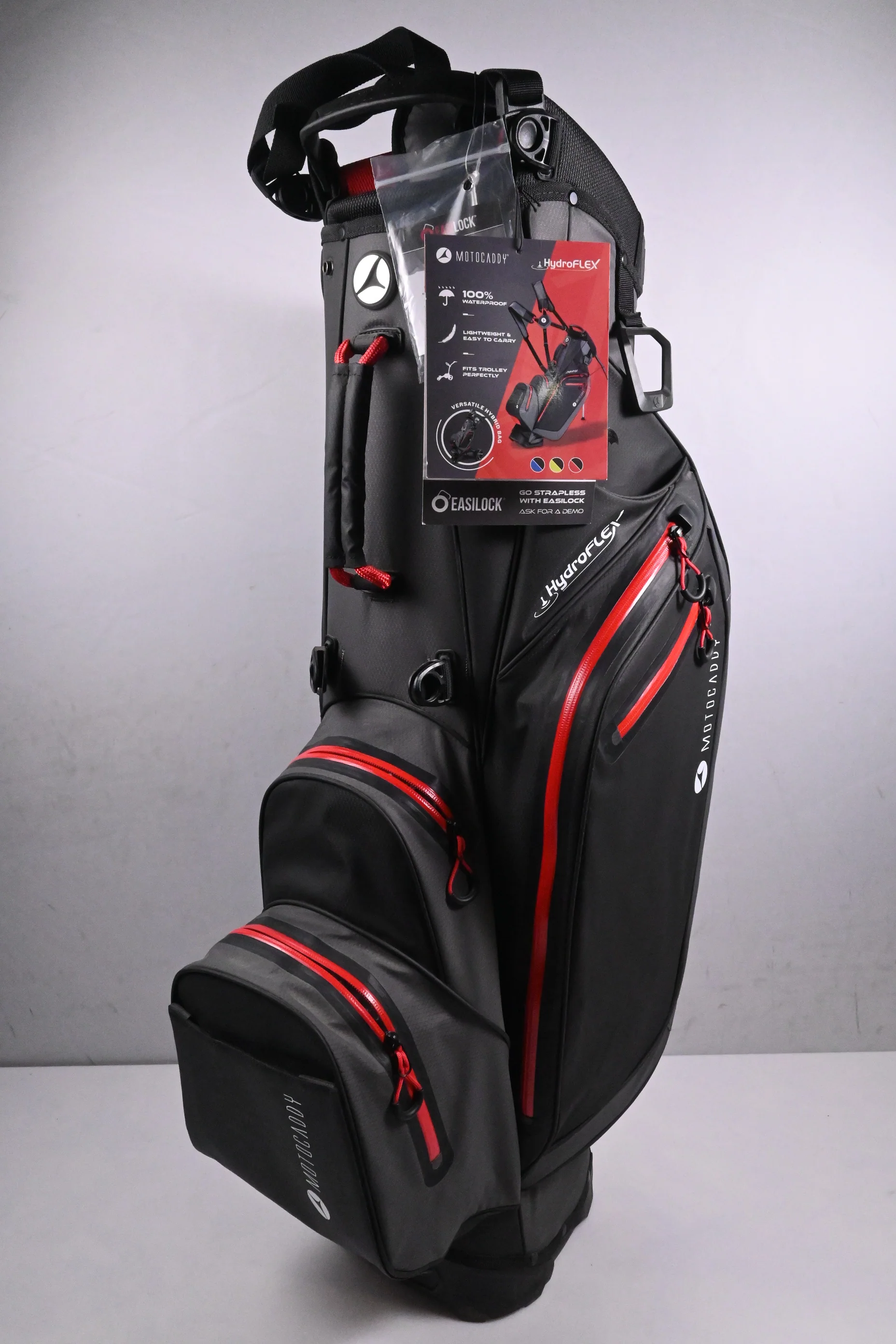 Motocaddy Hydroflex Stand Bag / 5-Way Divider / Grey, Red - Image 5