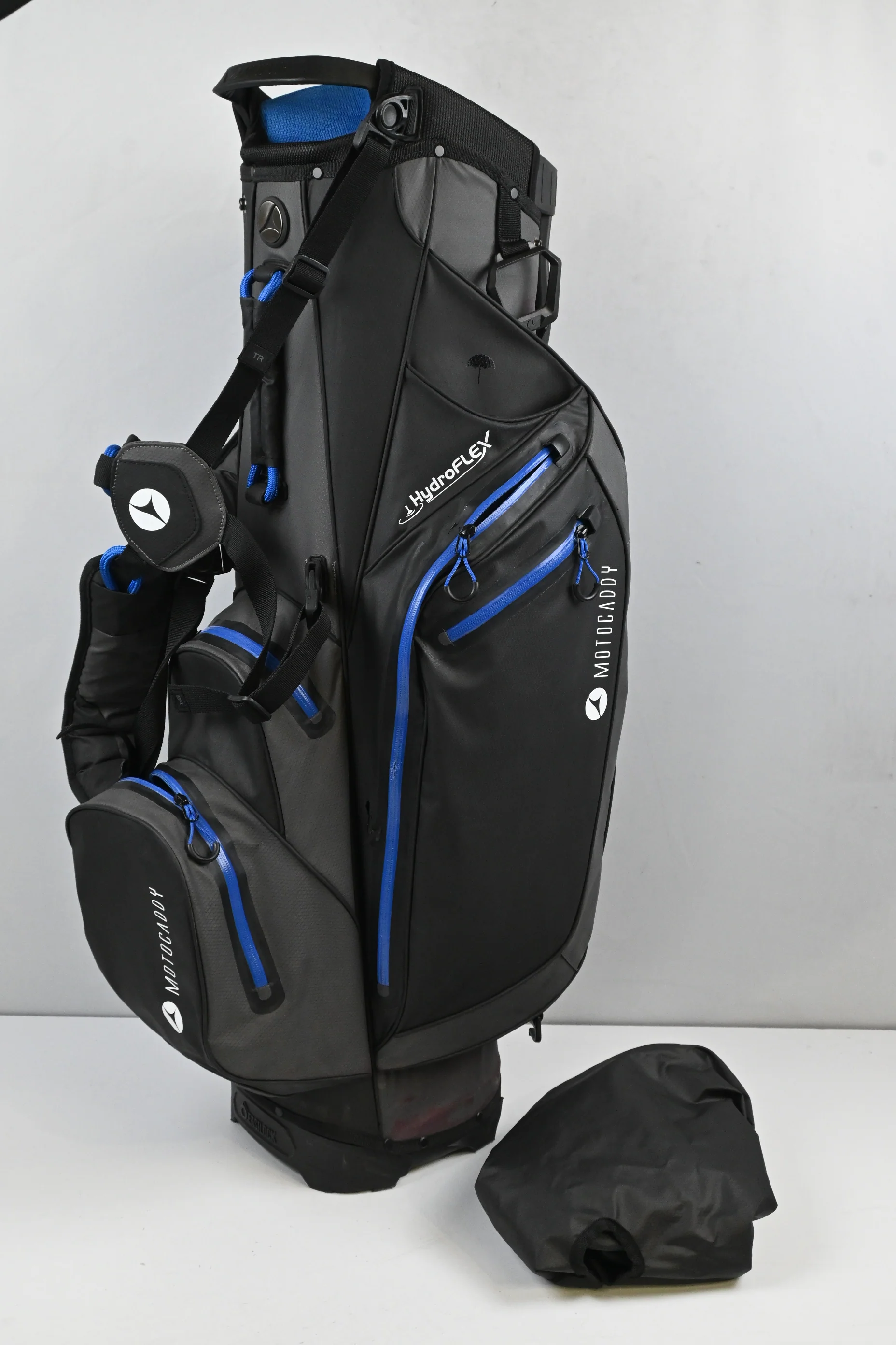 Motocaddy Hydro Flex Stand Bag / 5-Way Divider / Grey, Blue