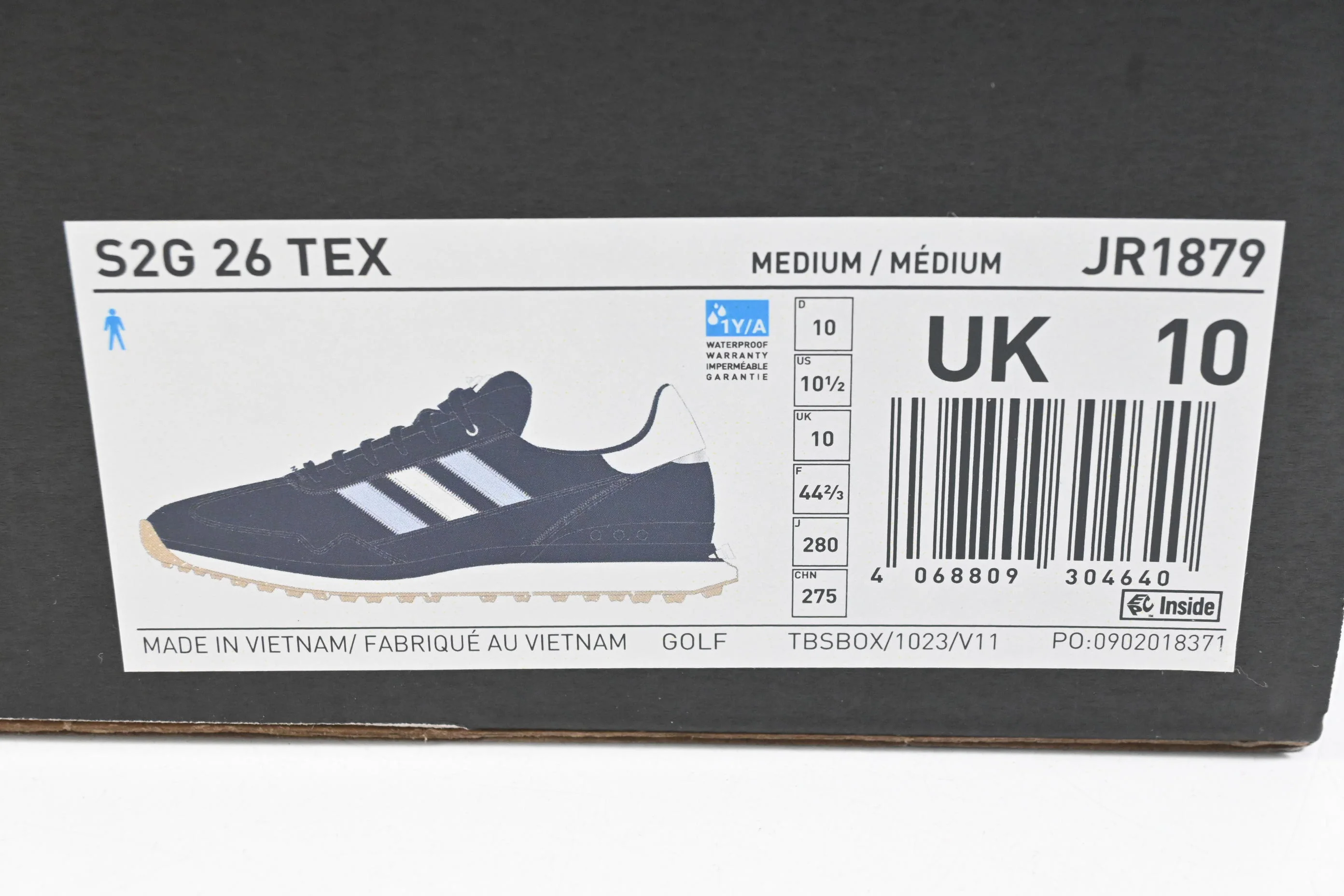 Adidas SG 26 Tex Golf Shoe / Size 10 / Navy Blue - Image 7