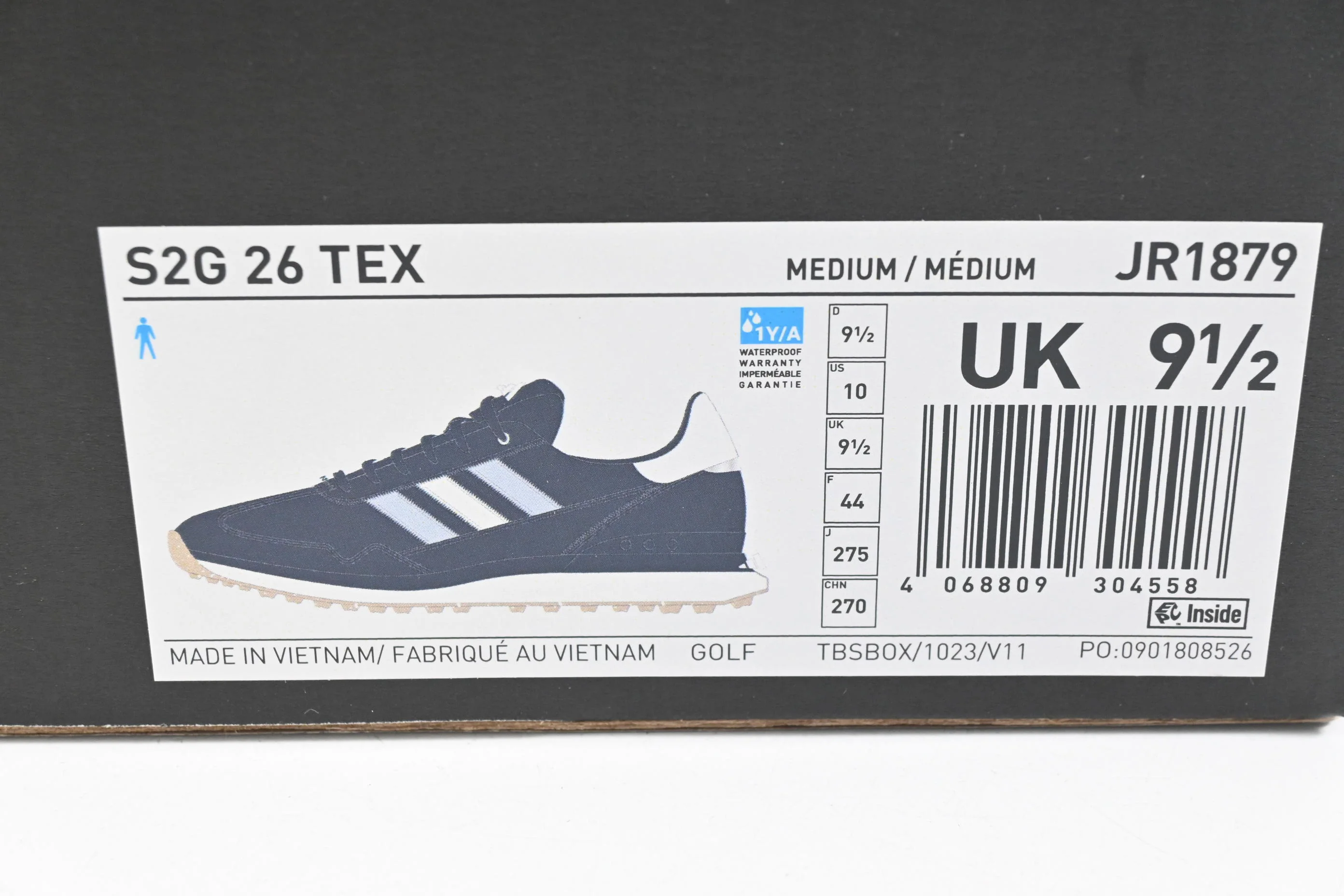 Adidas SG 26 Tex Golf Shoe / Size 9.5 / Navy Blue - Image 7