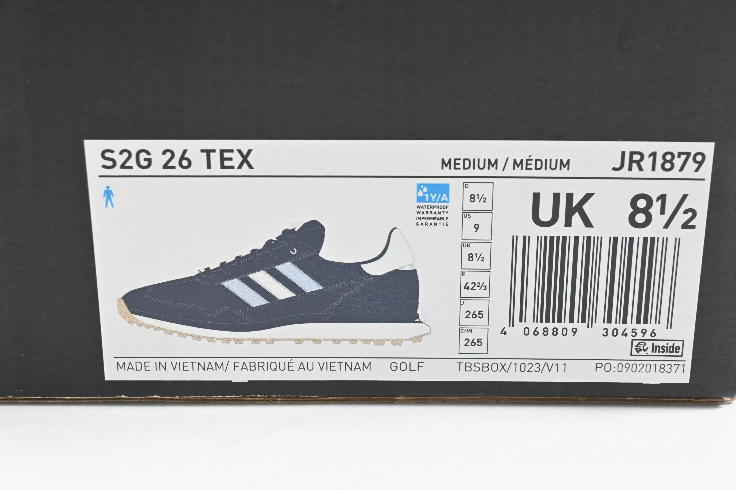 Adidas SG 26 Tex Golf Shoe / Size 8.5 / Navy Blue - Image 7
