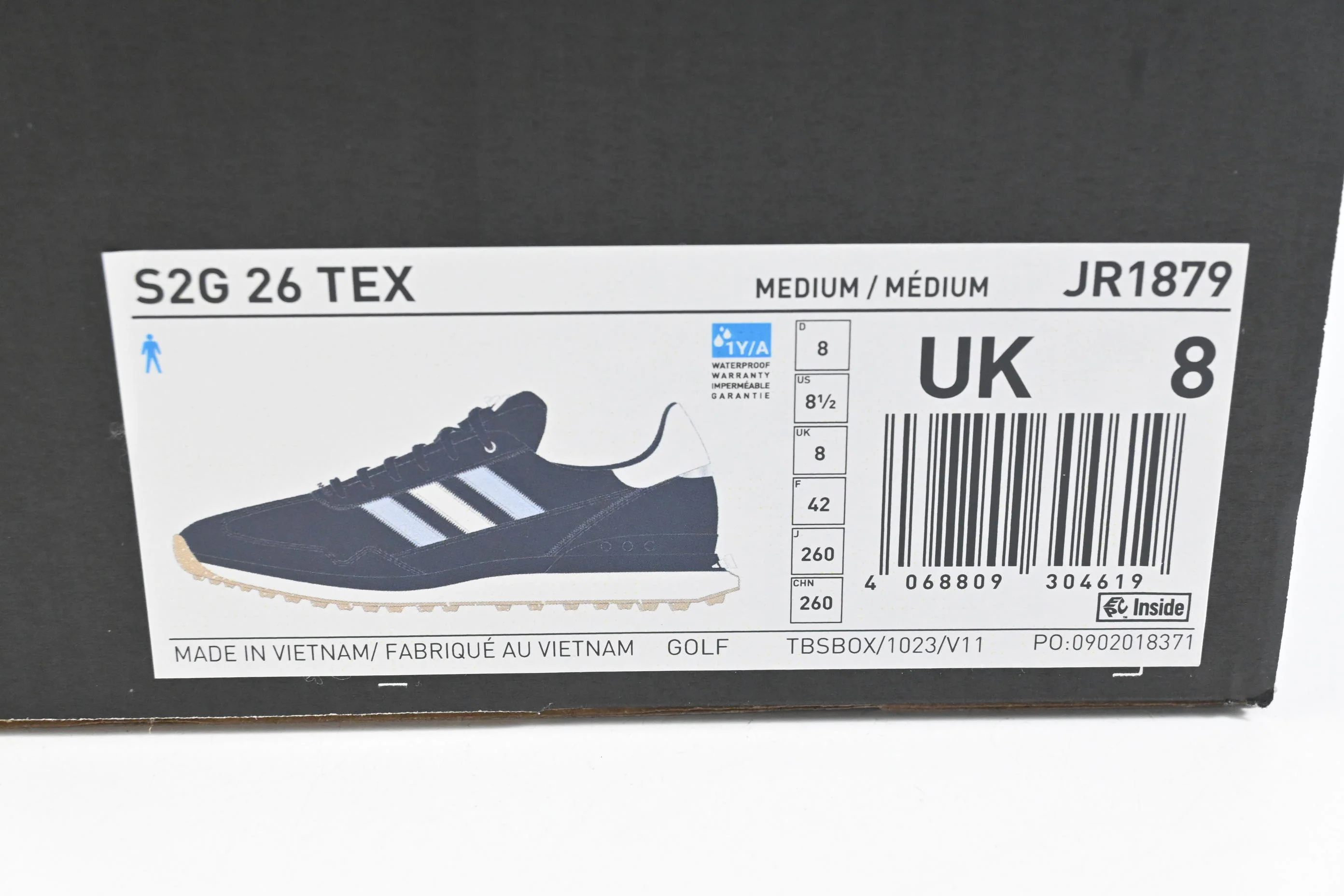 Adidas SG 26 Tex Golf Shoes / Size 8 / Navy Blue - Image 7