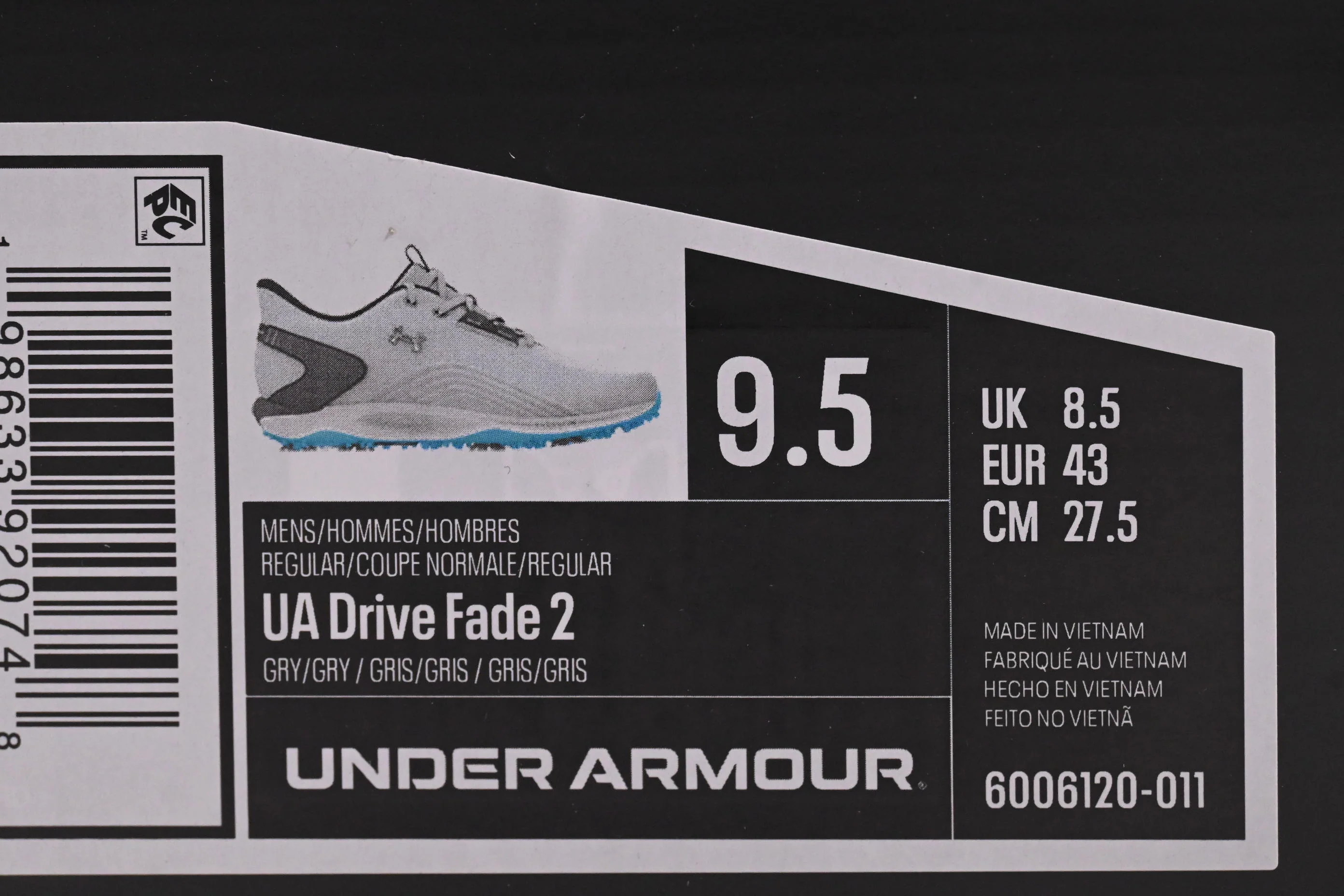 Under Armour Drive Fade 2 Golf Shoes / UK 8.5 / Grey - Image 8