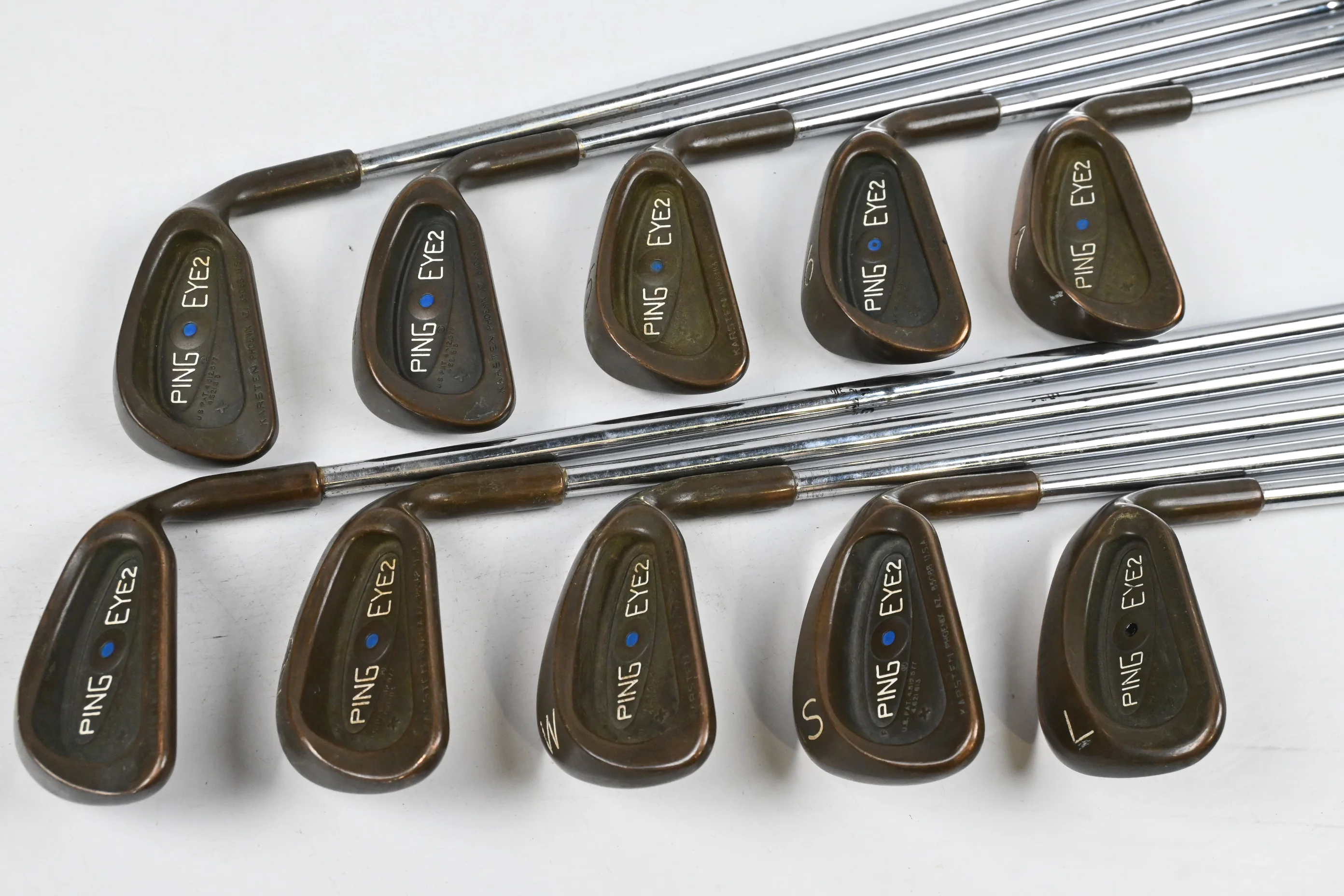 Ping Eye 2 BeCu Irons / 3-PW+SW+LW / Blue Dot / Stiff Flex Ping AWT Shafts - Image 2