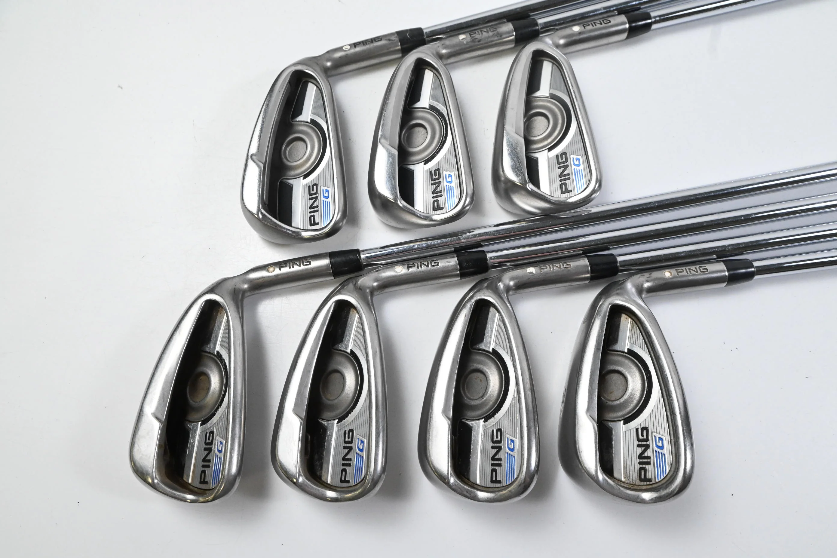 Ping G Series Irons / 4-PW / White Dot / Regular Flex Ping AWT 2.0 Shafts - Image 2
