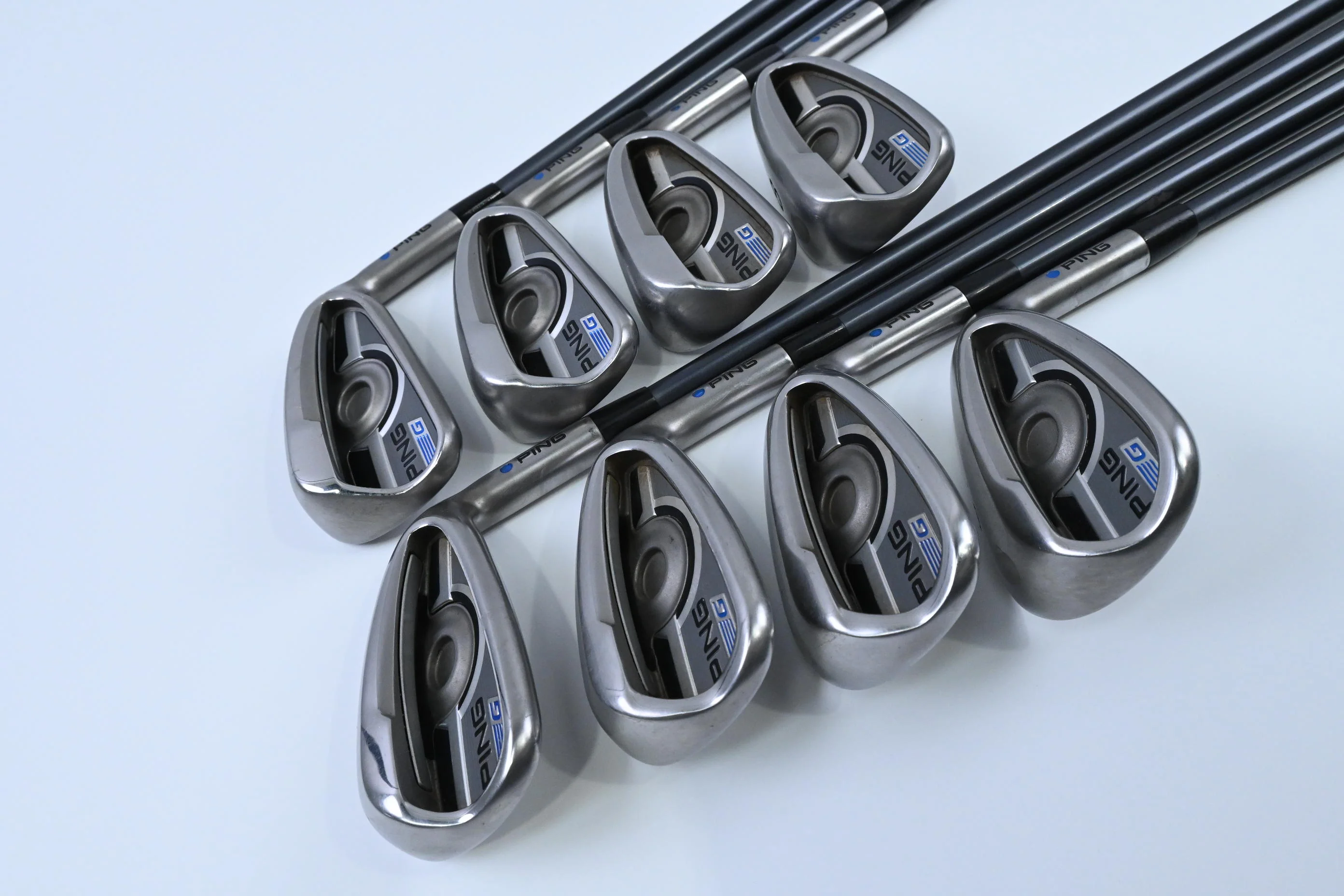Ping G Series Irons / 5-PW+UW+SW / Blue Dot / Senior Flex Ping CFS 65 Shafts - Image 2