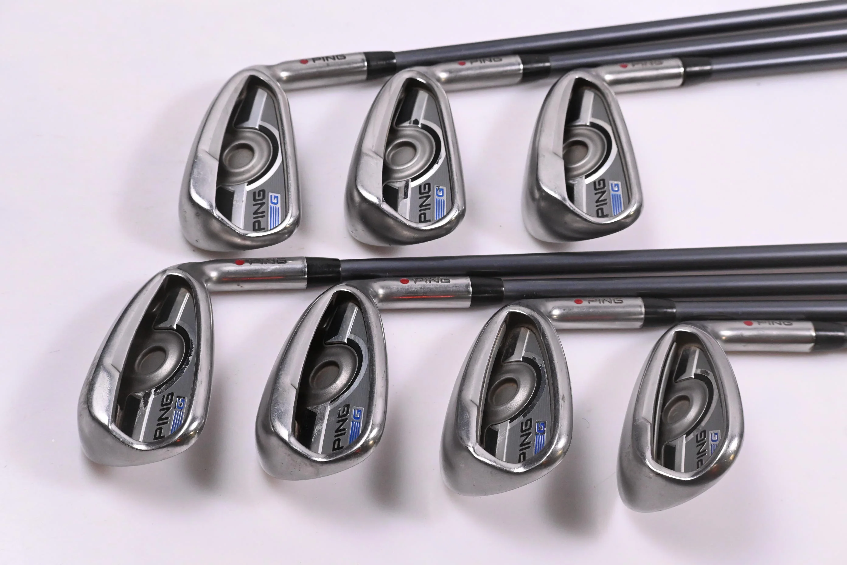 Ping G Series Irons / 5-PW+SW / Red Dot / Senior Flex Ping CFS 65 Shafts - Image 2