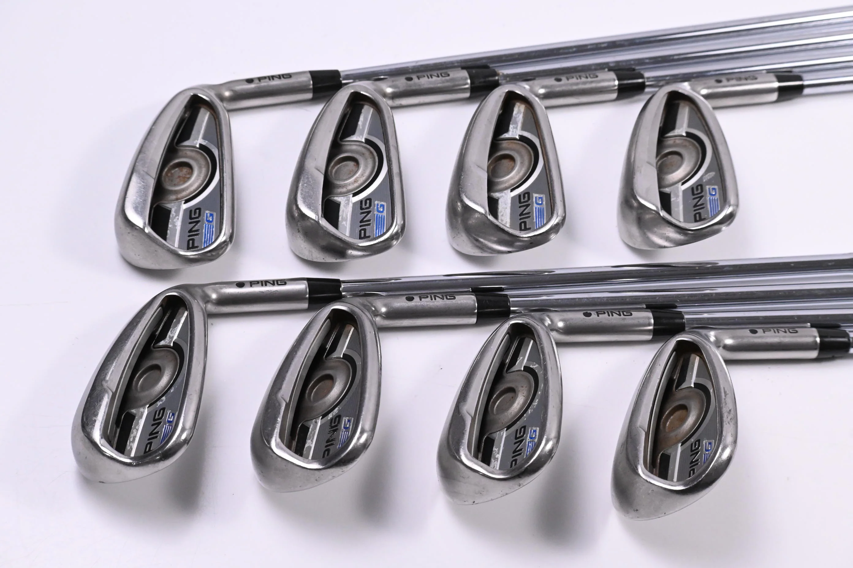 Ping G Series Irons / 5-PW+UW+SW / Black Dot / Regular Flex Ping AWT 2.0 Shafts - Image 2