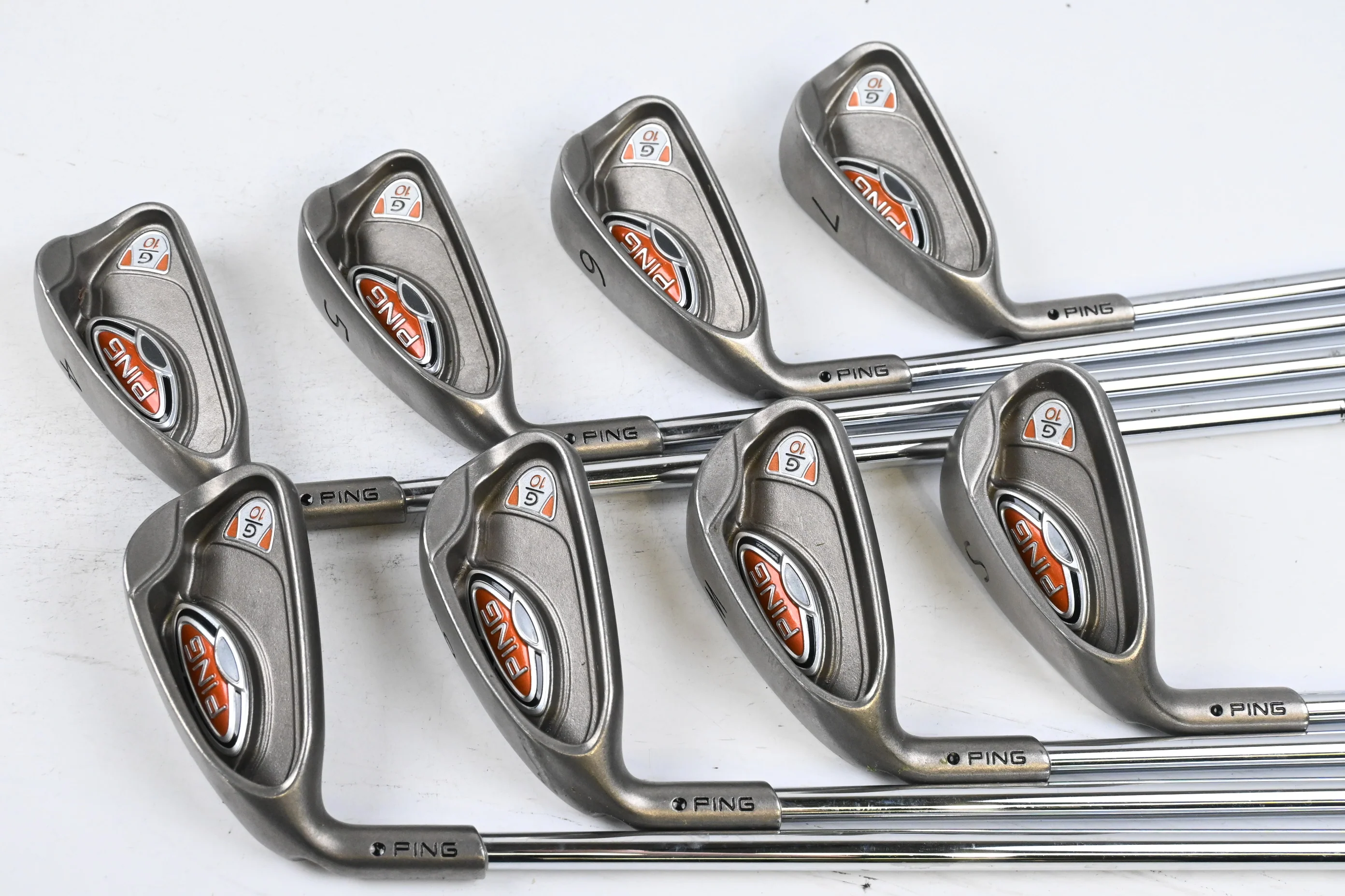 Left Hand Ping G10 Irons / 4-PW+SW / Black Dot / Regular Flex Ping AWT Shafts - Image 2