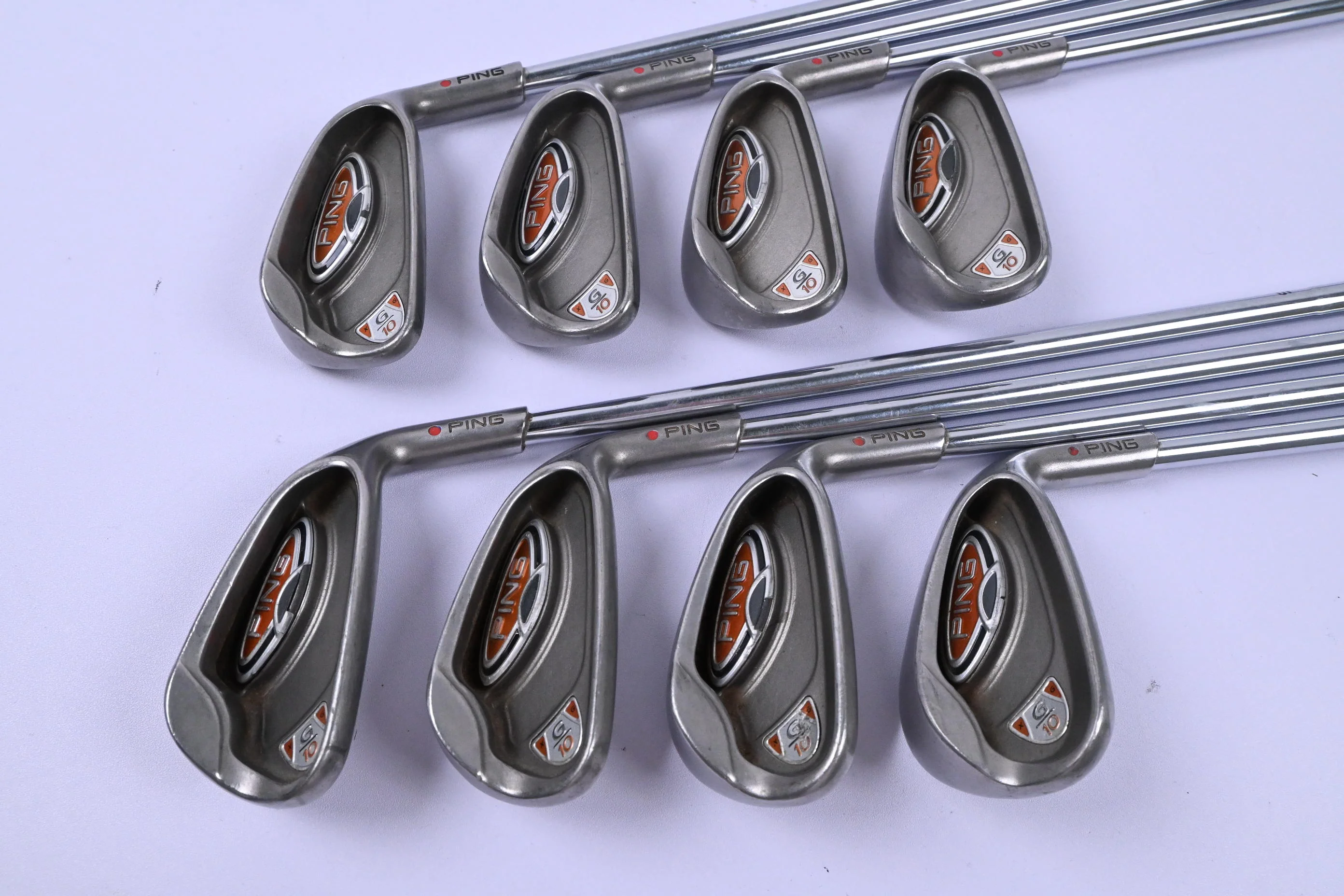 Ping G10 Irons / 4-PW+SW / Orange Dot / Regular Flex Steel Shafts - Image 2
