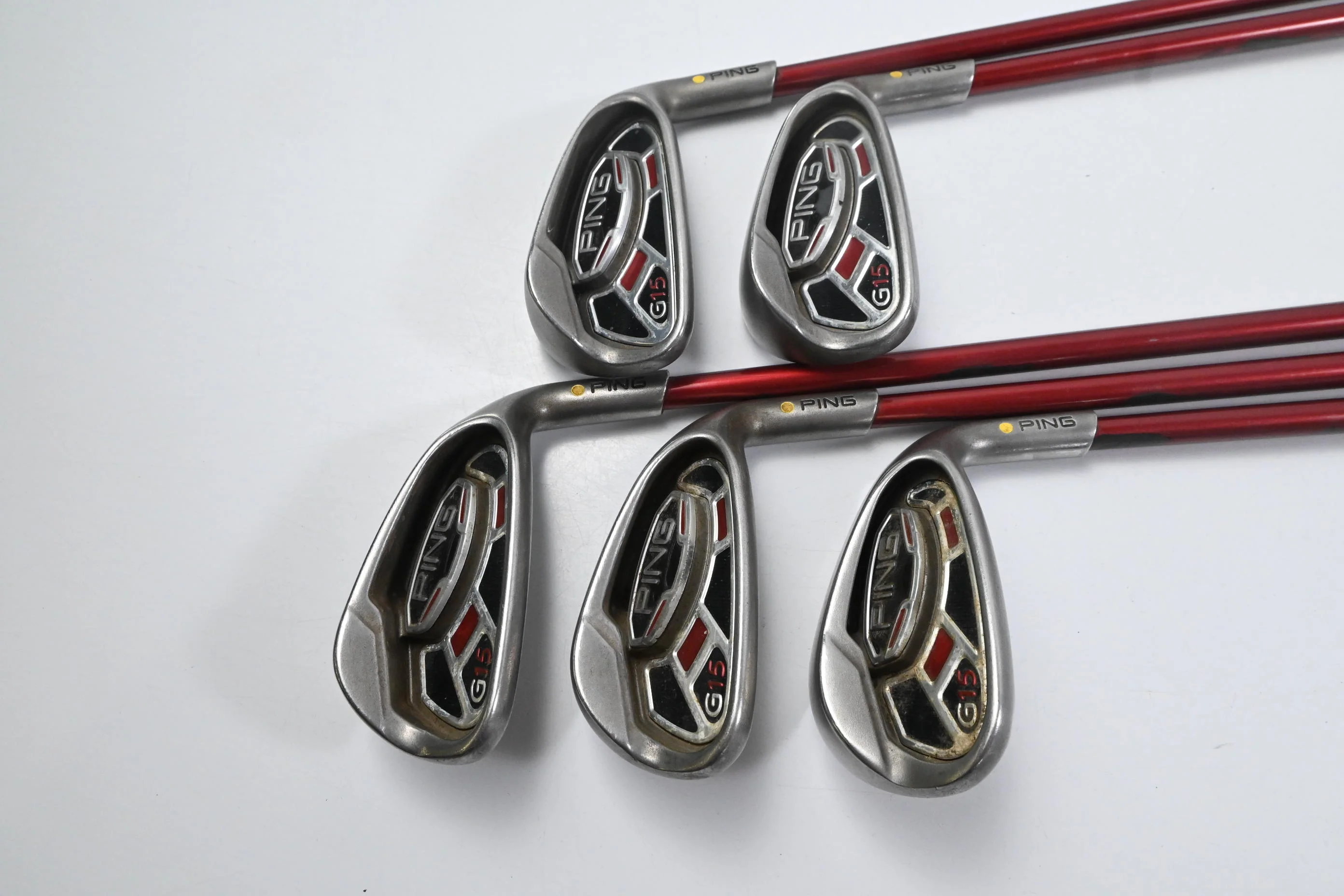 Ping G15 Irons / 7-PW+SW / Yellow Dot / Regular Flex Ping TFC 149 Shafts - Image 2