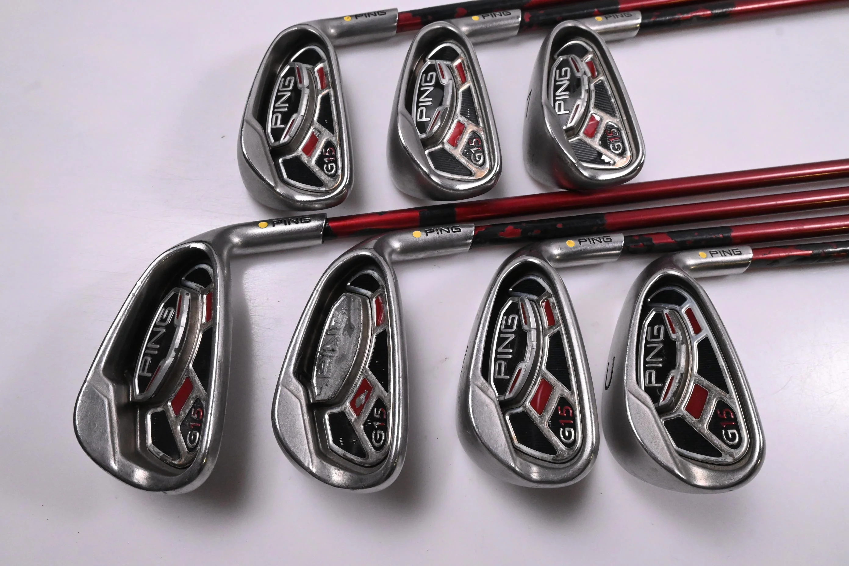 Ping G15 Irons / 5-PW+GW / Yellow Dot / Senior Flex Ping TFC 149 Shafts - Image 2