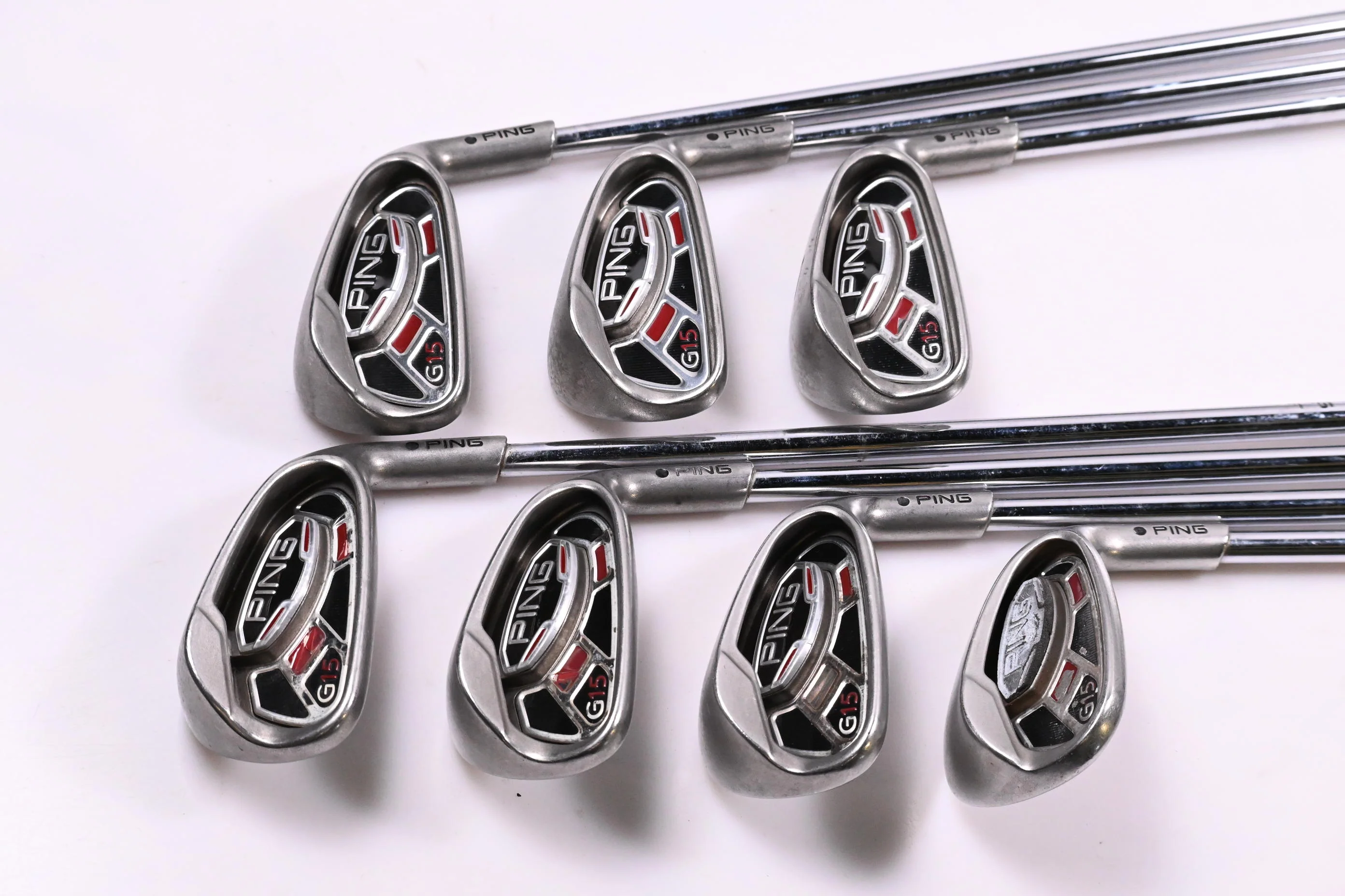 Ping G15 Irons / 5-PW+LW / Black Dot / Regular Flex Ping AWT Shafts - Image 2