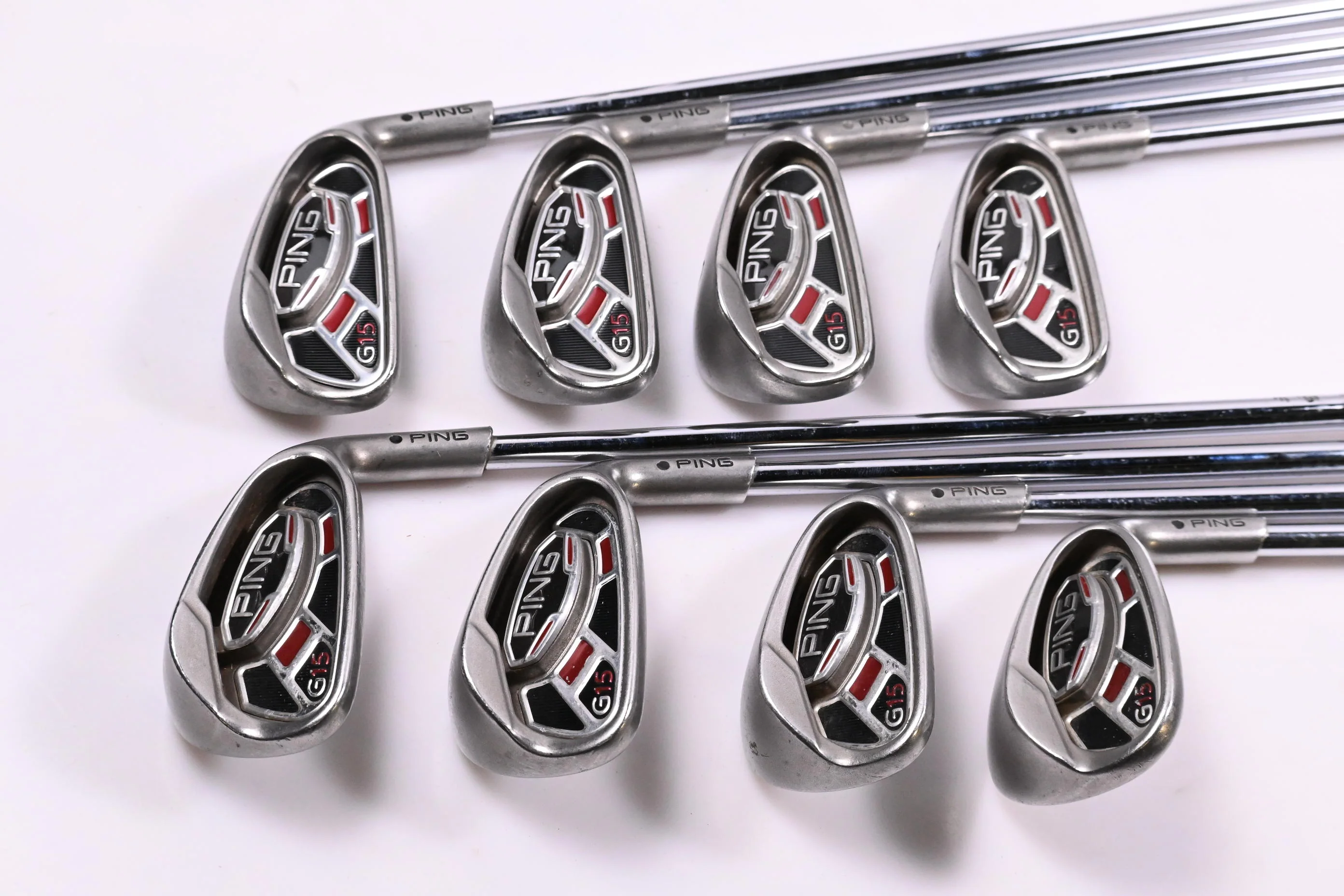 Ping G15 Irons / 4-PW+SW / Black Dot / Stiff Flex Steel Shafts - Image 2