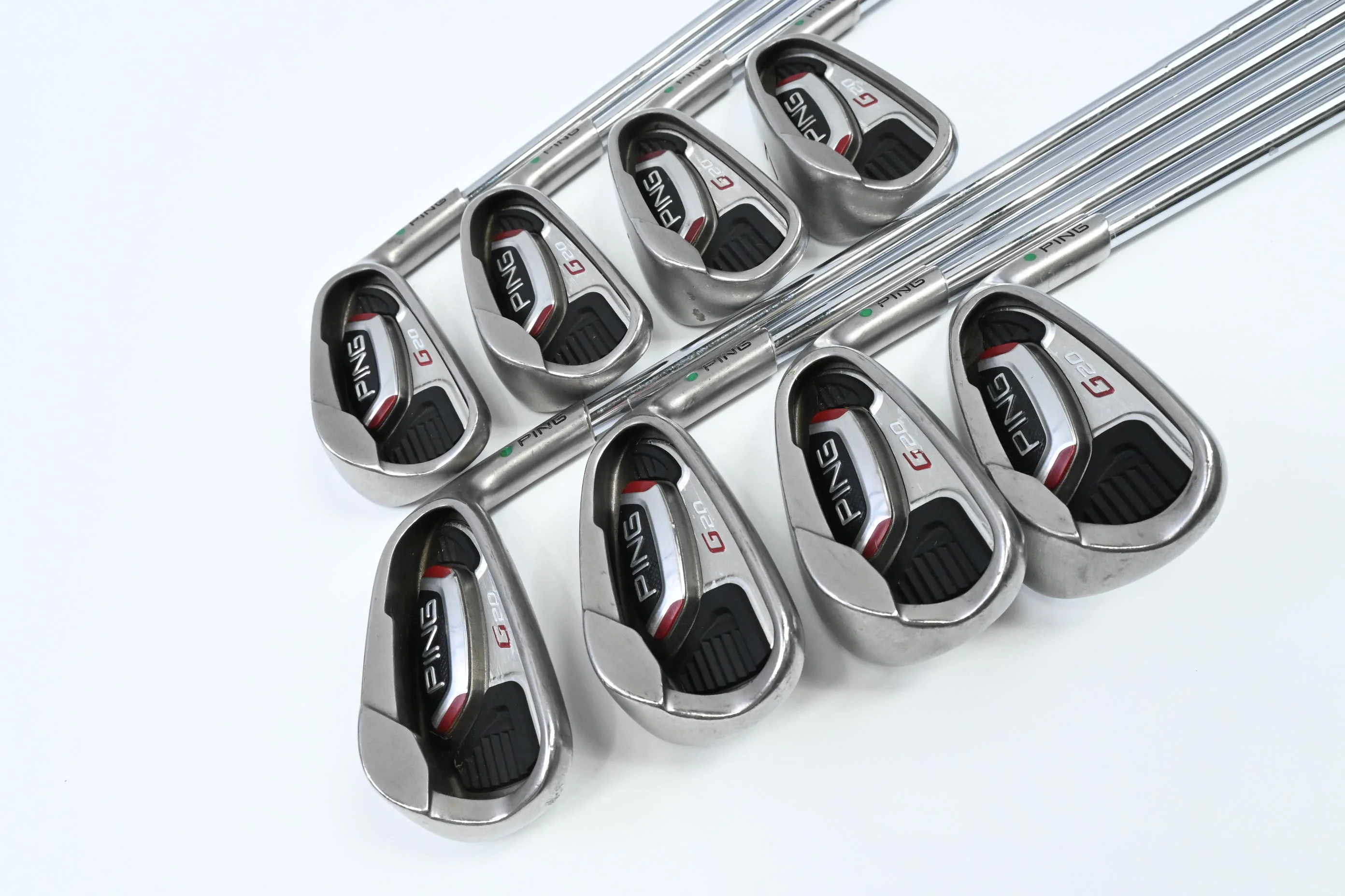Ping G20 Irons / 4-PW+UW / Green Dot / Senior Flex Ping CFS Shafts - Image 2