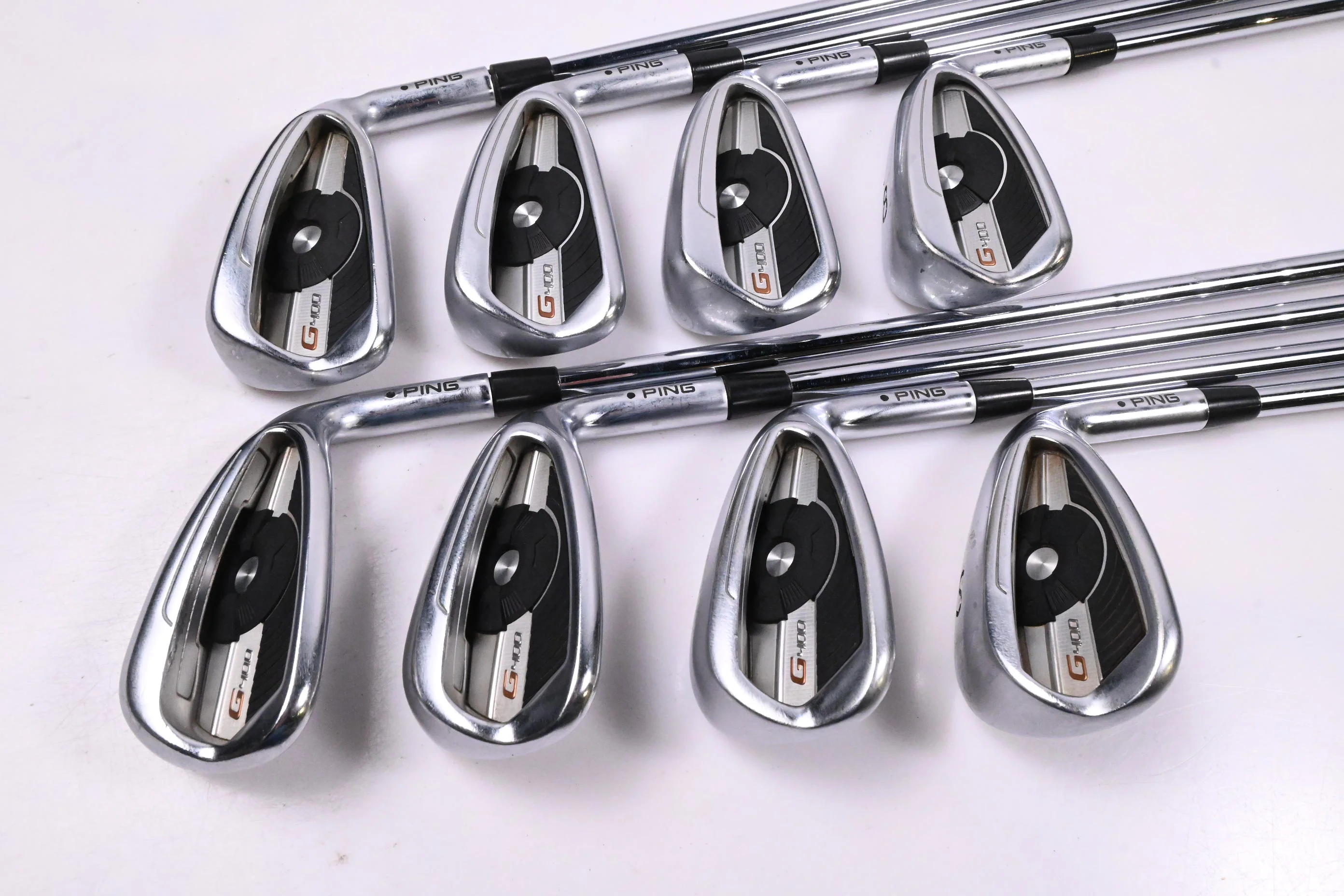 Ping G400 Irons / 5-PW+GW+SW / Black Dot / Stiff Flex Ping AMT 2.0 Shafts - Image 2