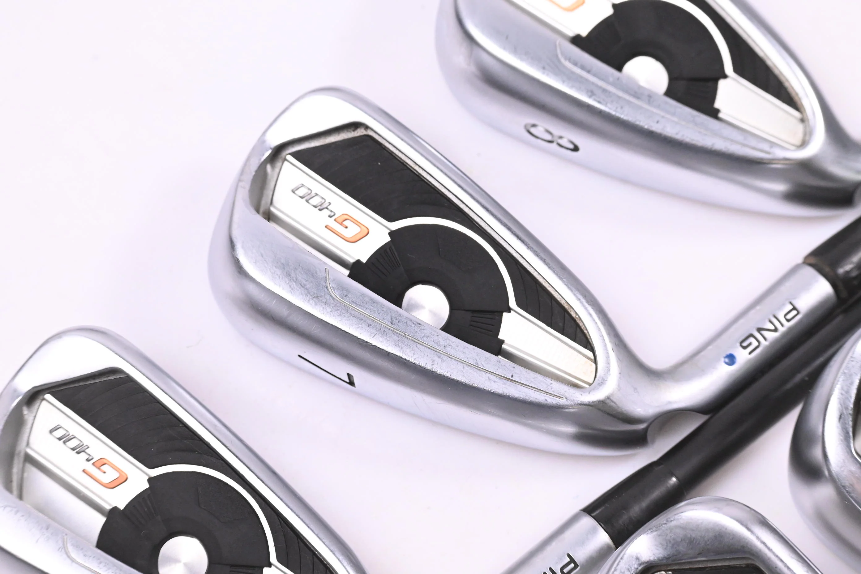 Left Hand Ping G400 Irons / 6-PW+GW+SW / Blue Dot / Regular Flex Ping Alta CB