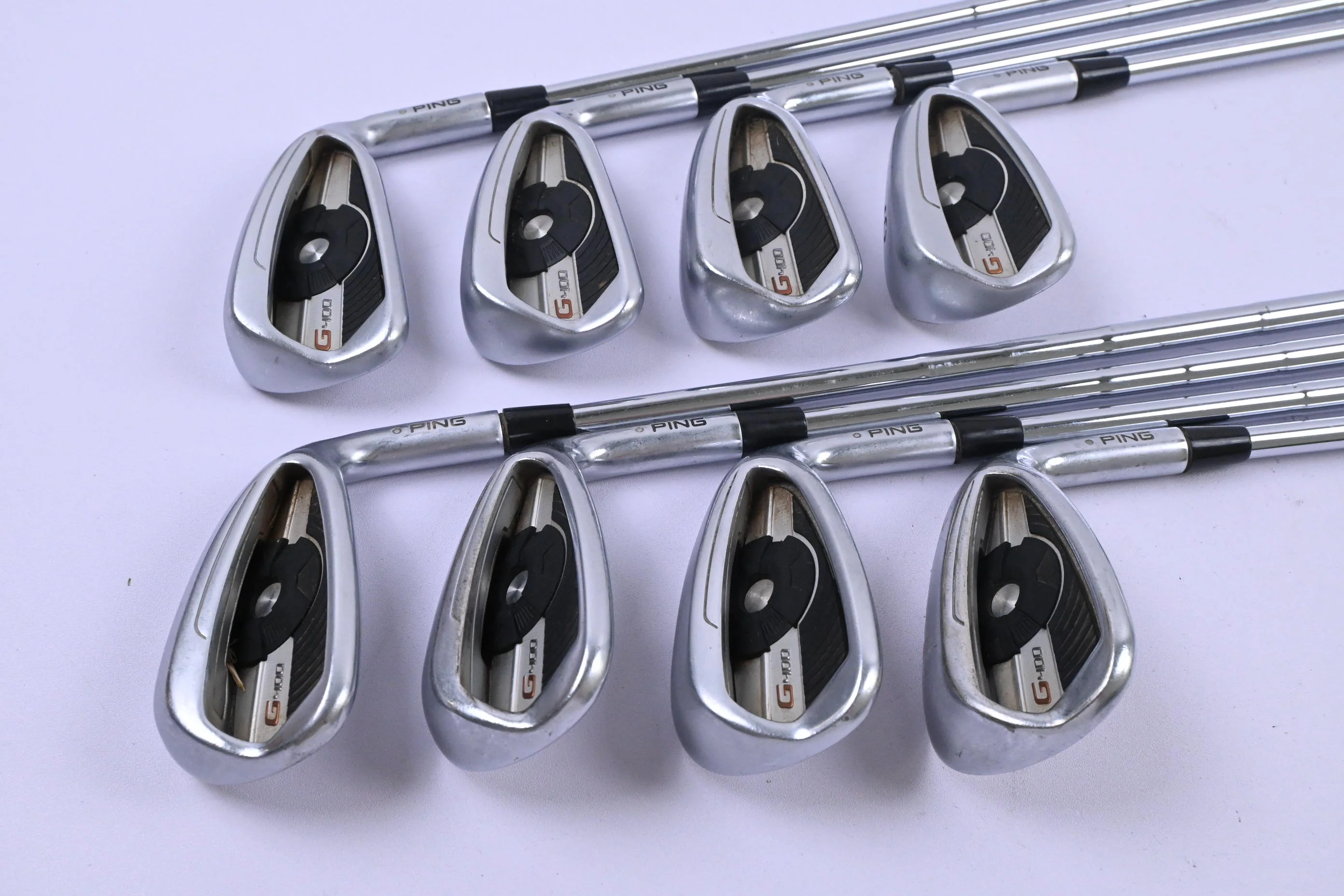 Ping G400 Irons / 5-PW+GW+SW / White Dot / Stiff Flex Ping CFS Shafts - Image 2