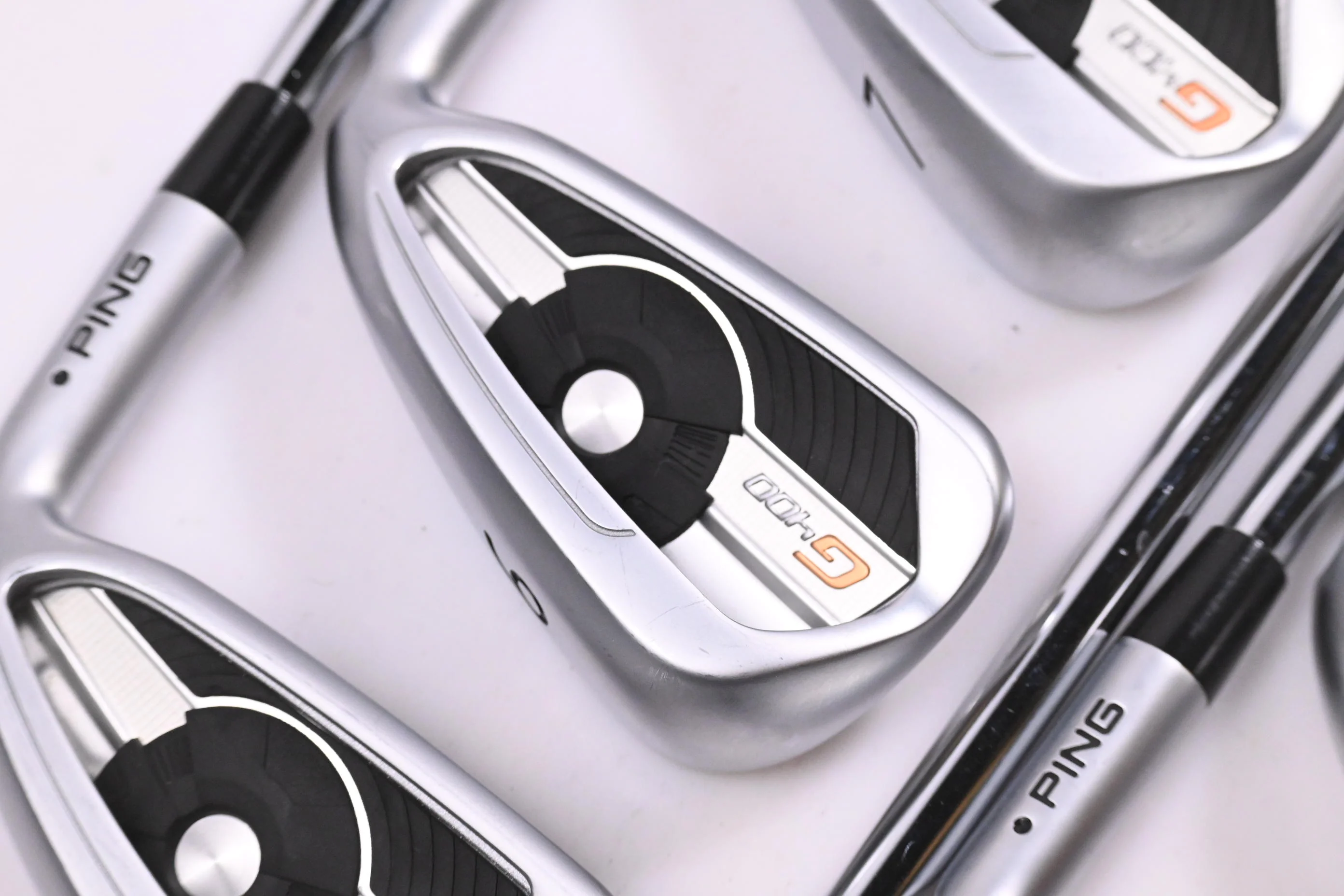 Ping G400 Irons / 5-PW+SW / Black Dot / Stiff Flex Ping AWT 2.0 Shafts