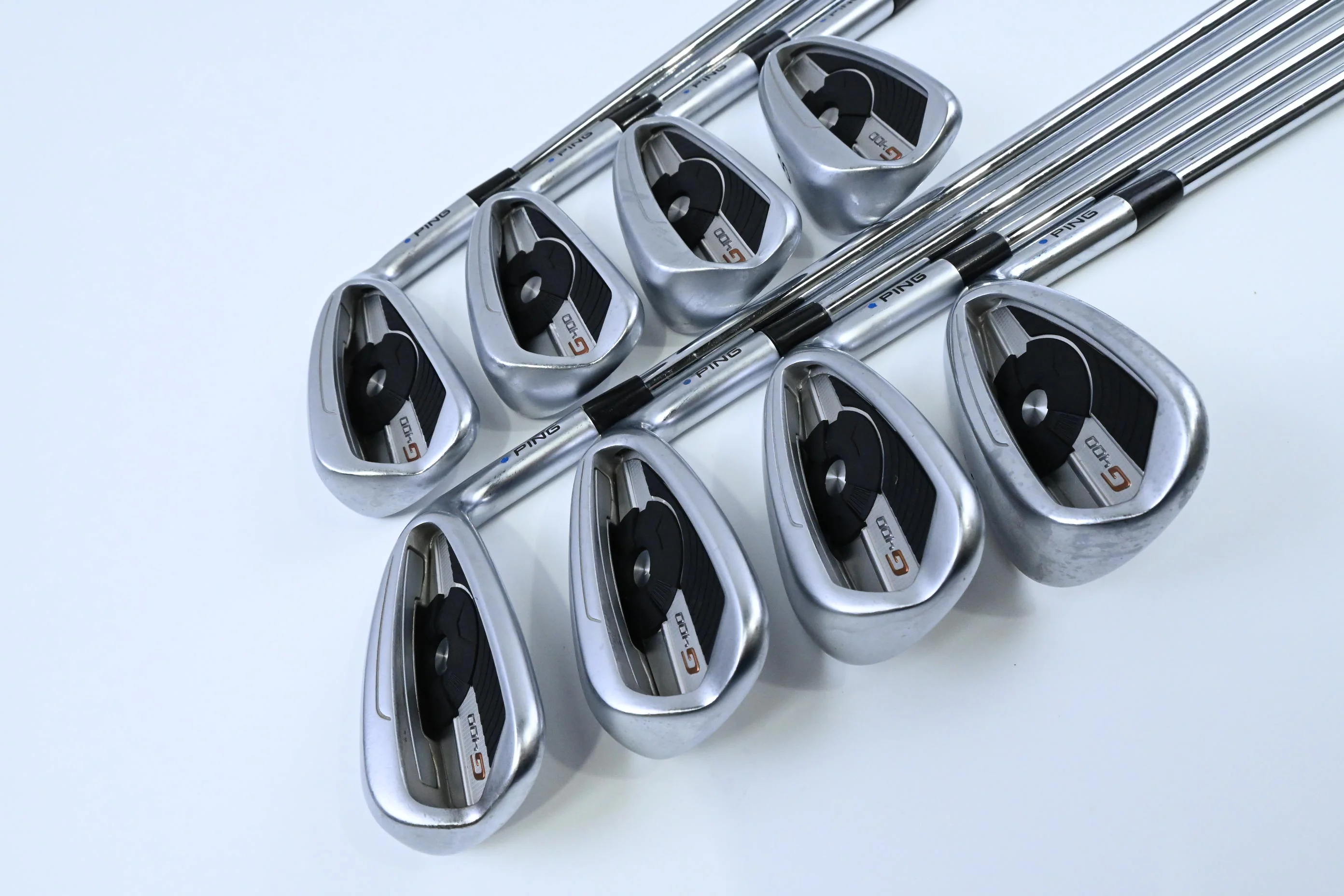 Ping G400 Irons / 5-PW+UW+SW / Blue Dot / Regular Flex Ping AWT 2.0 Shafts - Image 2