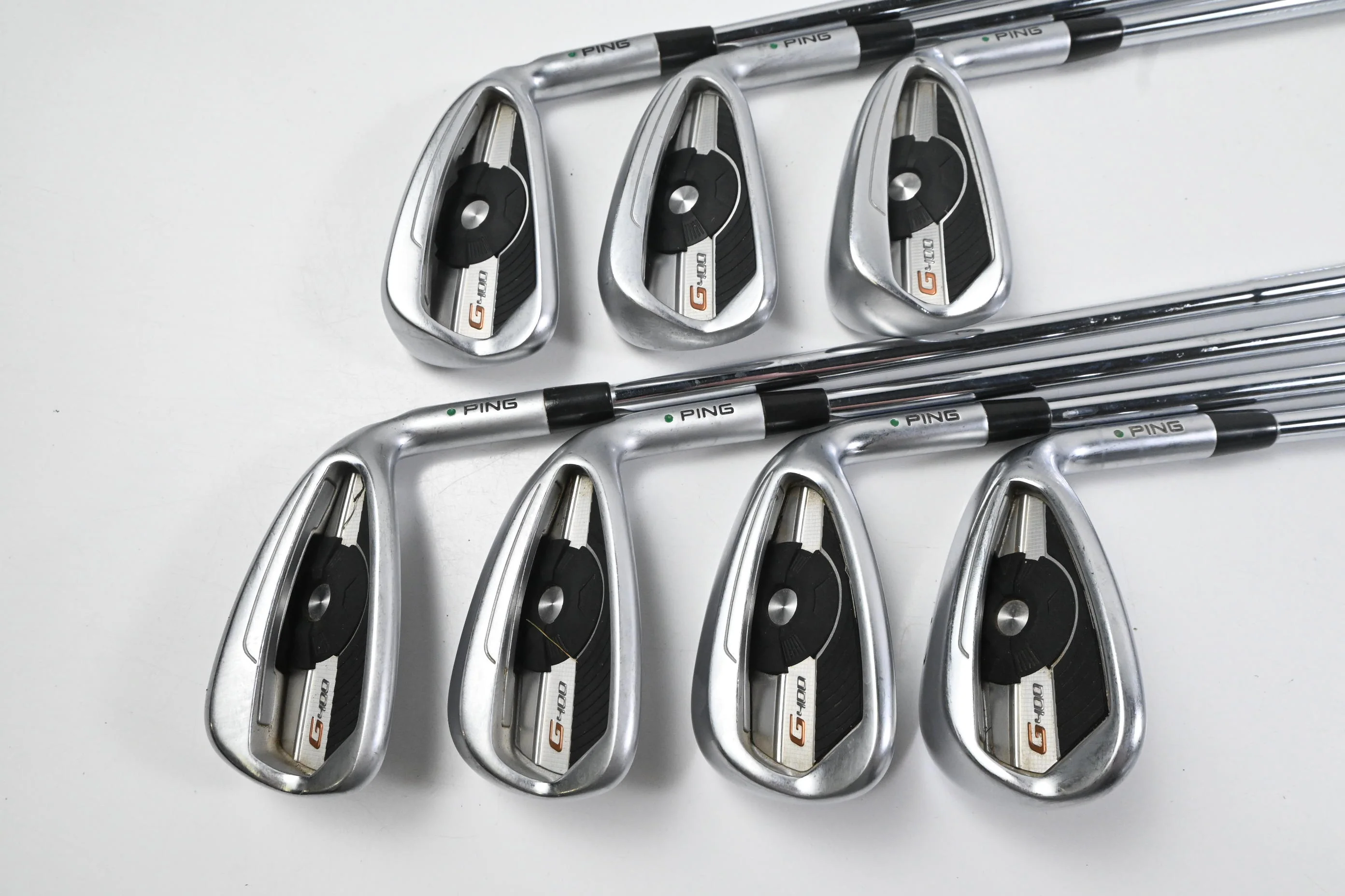 Ping G400 Irons / 5-PW+SW / Green Dot / Stiff Flex Ping AWT 2.0 Shafts - Image 2
