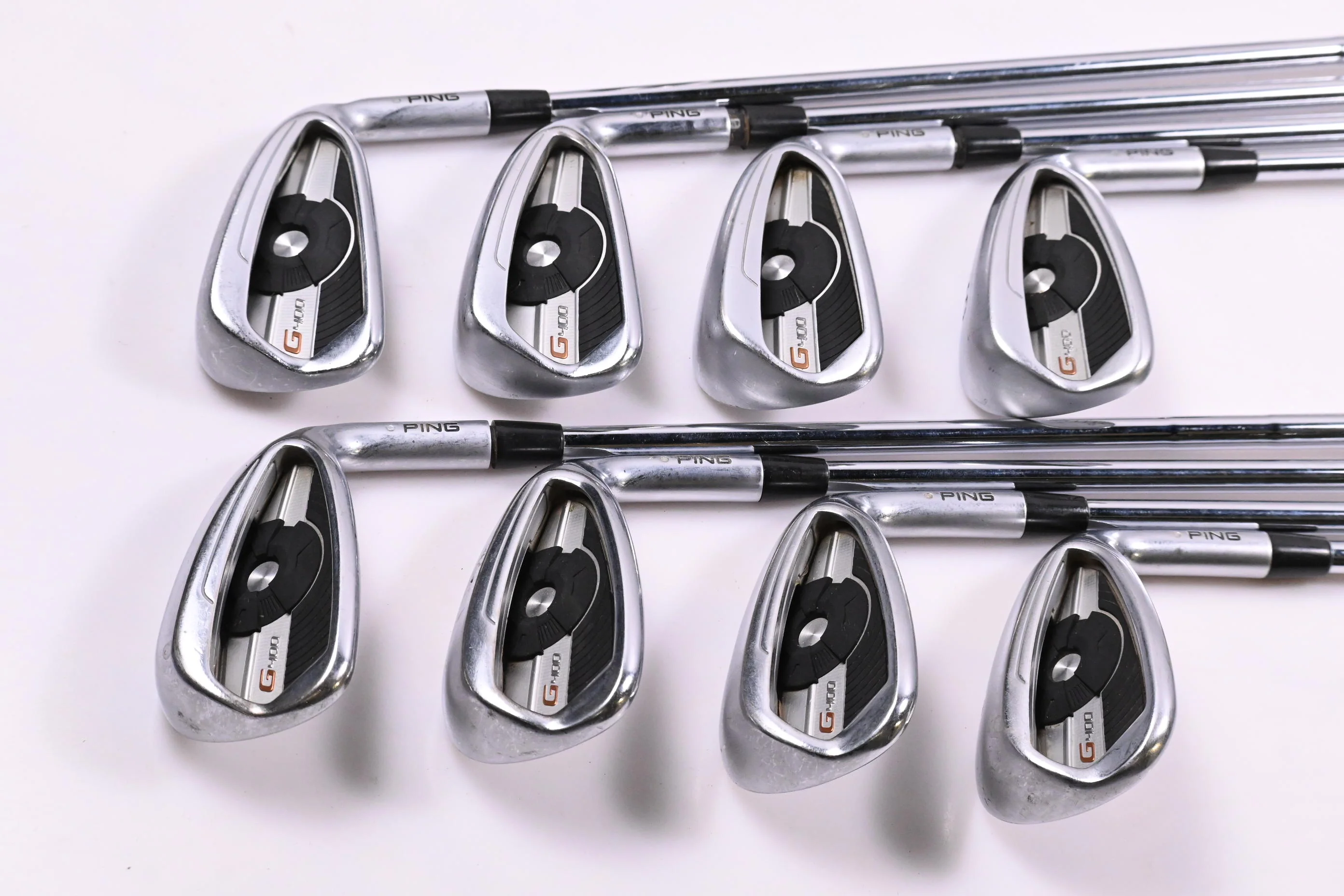 Ping G400 Irons / 5-PW+GW+SW / Silver Dot / Stiff Flex Ping AWT 2.0 Shafts - Image 2