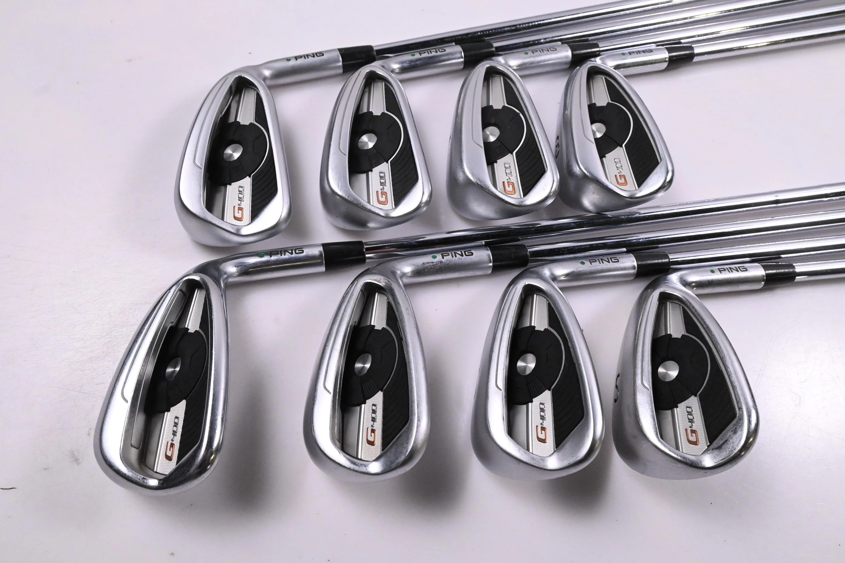 Ping G400 Irons / 5-PW+GW+SW / Green Dot / Regular Flex Ping AWT 2.0 Shafts - Image 2