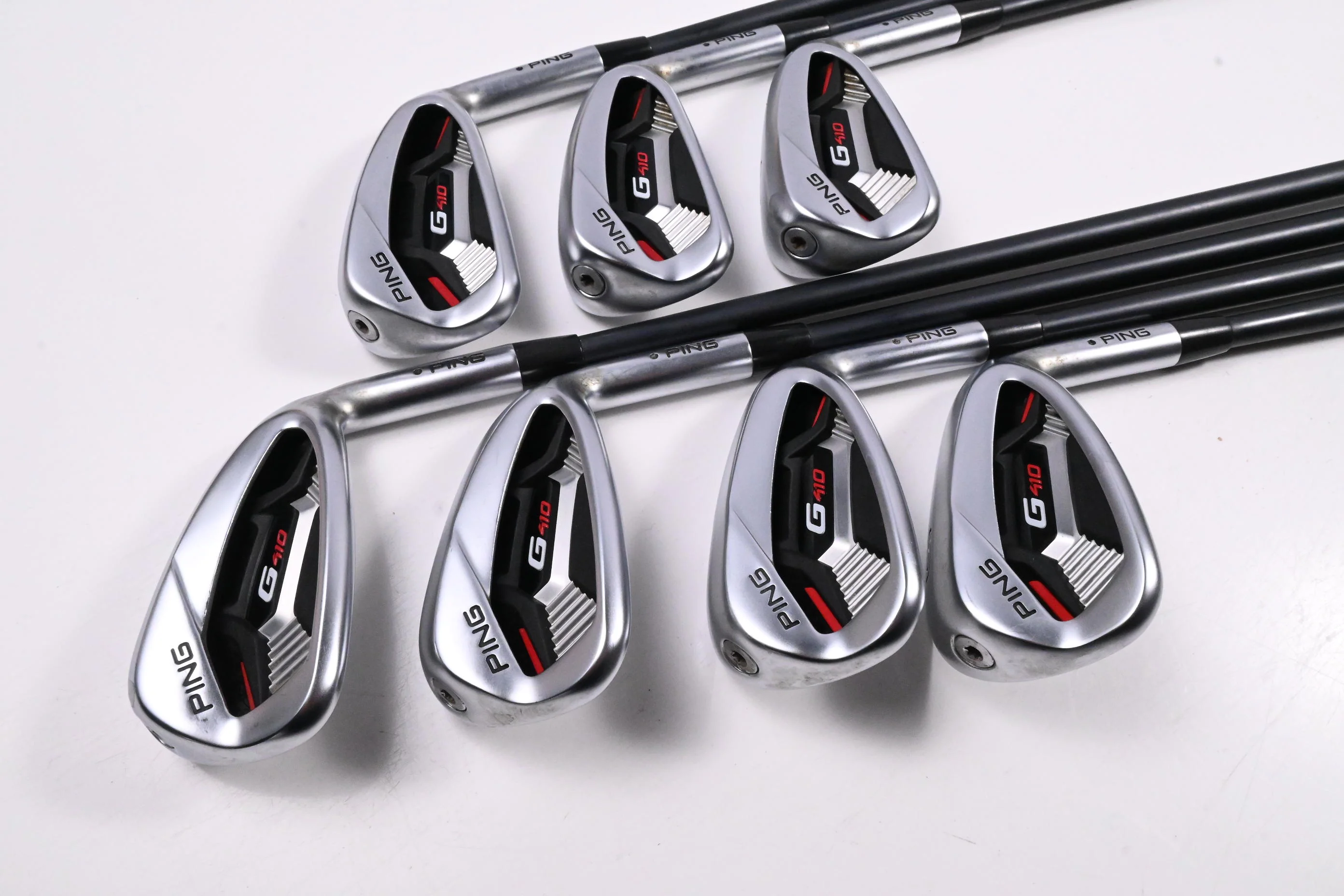 Ping G410 Irons / 5-PW+UW / Black Dot / Stiff Flex Ping Alta CB Red AWT Shafts - Image 2