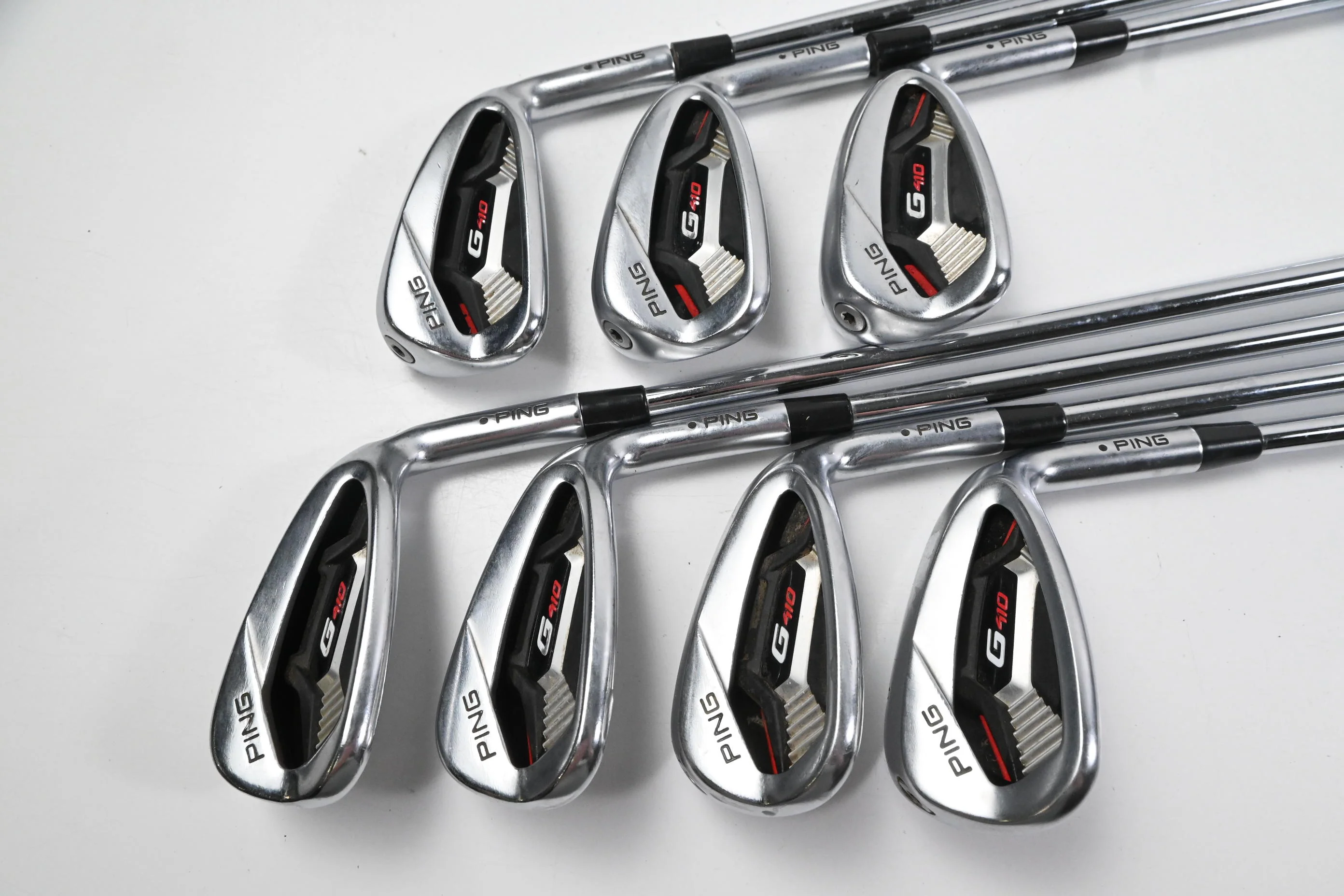 Ping G410 Irons / 7-PW+GW+SW / Black Dot / Regular+ Flex Project X LZ 115 Shafts - Image 2