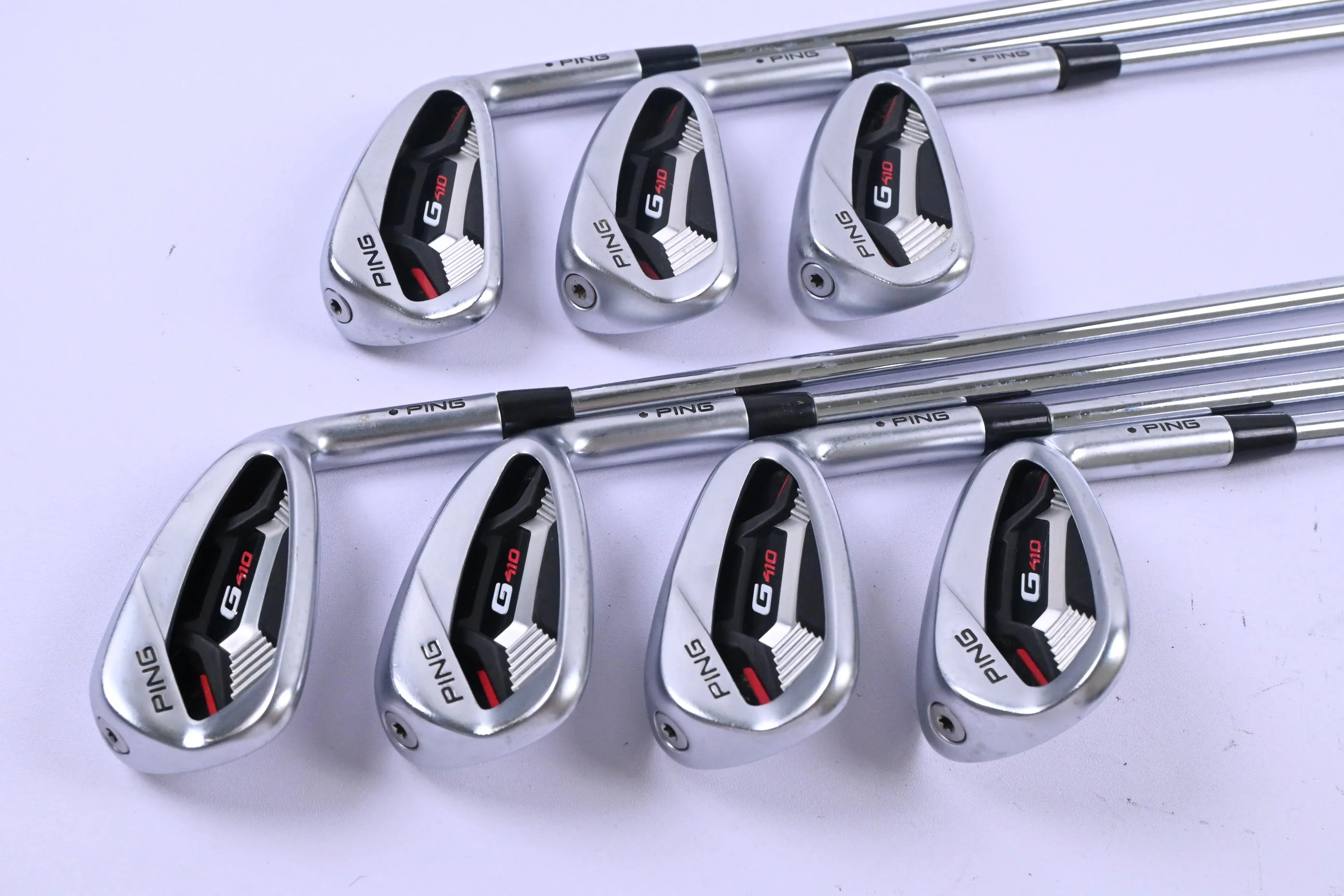 Ping G410 Irons / 5-PW+SW / Black Dot / Regular Flex Ping AWT 2.0 Shafts - Image 2