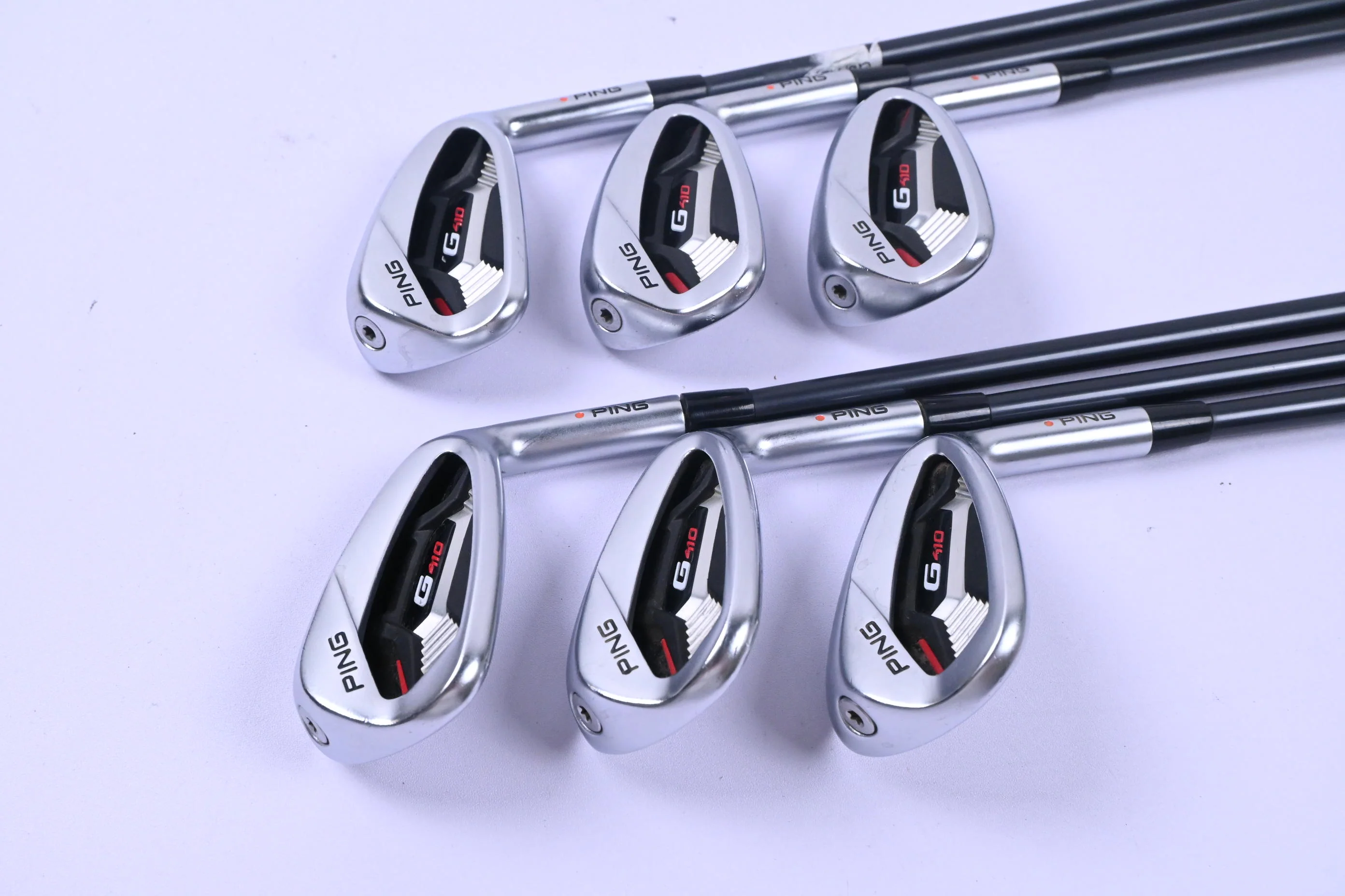 Ping G410 Irons / 7-PW+SW+LW / Orange Dot / Regular Flex Ping Alta CB Red Shafts - Image 2