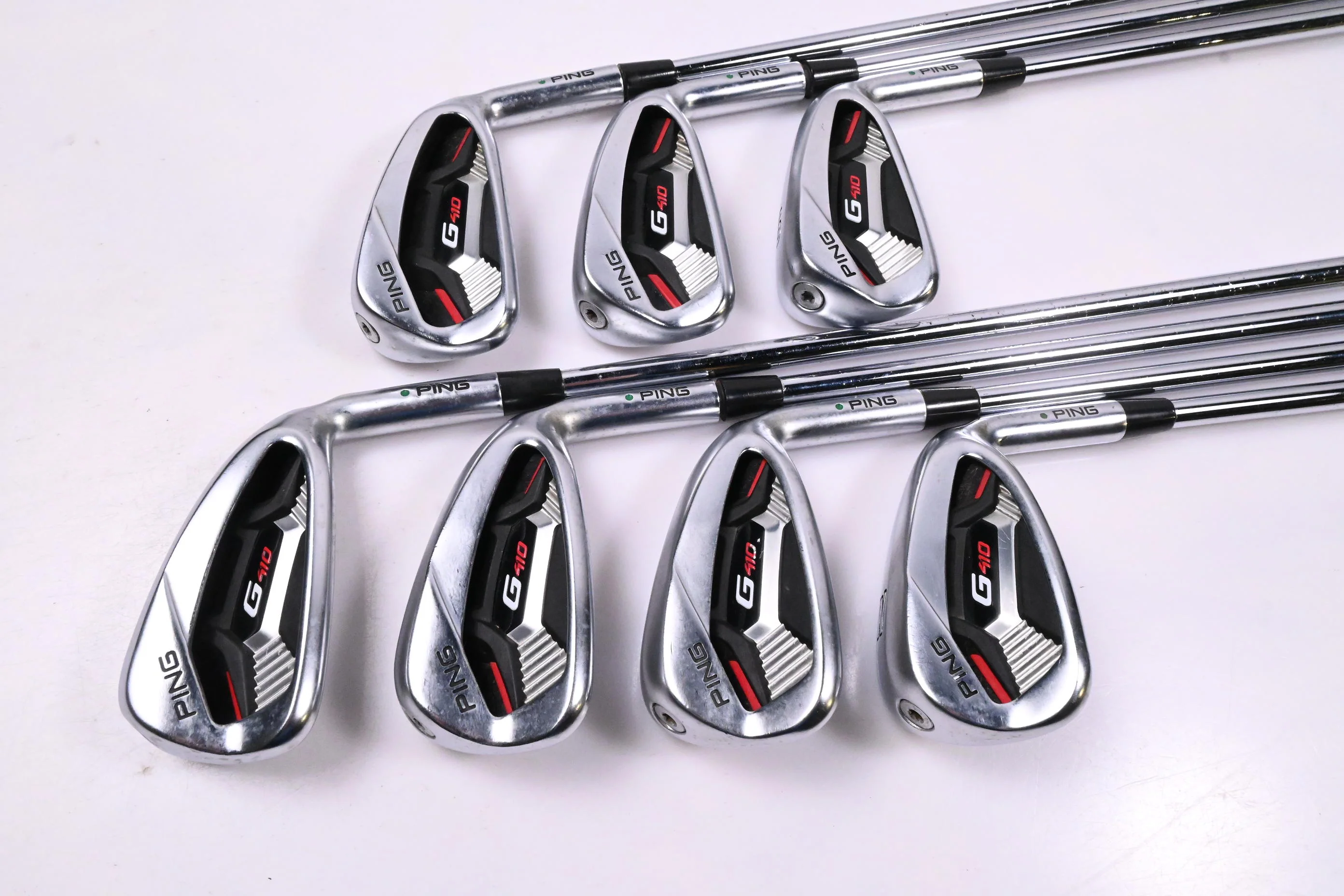 Ping G410 Irons / 4-PW / Green Dot / Stiff Flex Project X LZ 120 Shafts - Image 2