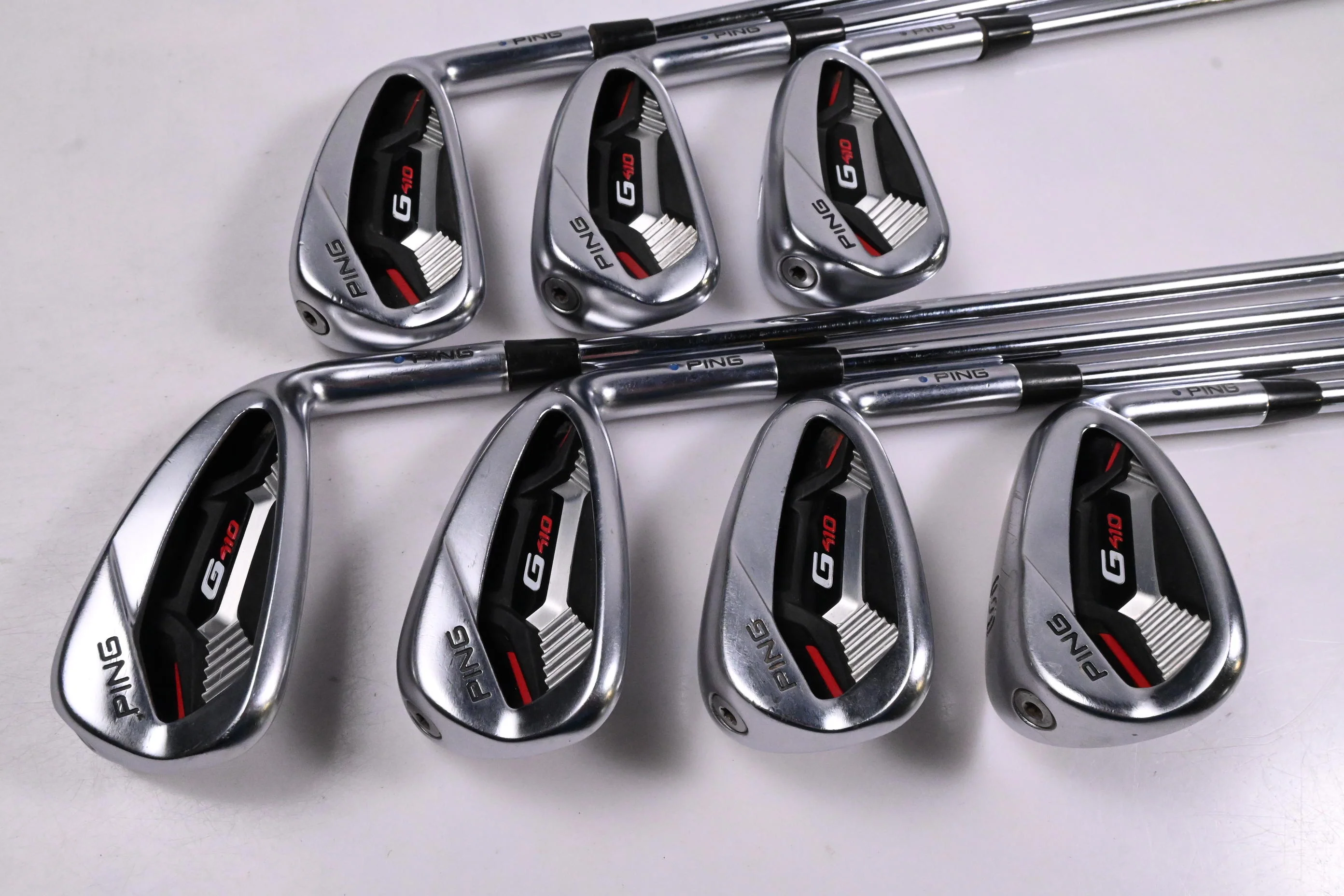 Ping G410 Irons / 5-PW+SW / Blue Dot / Regular Flex Ping AWT 2.0 Shafts - Image 2