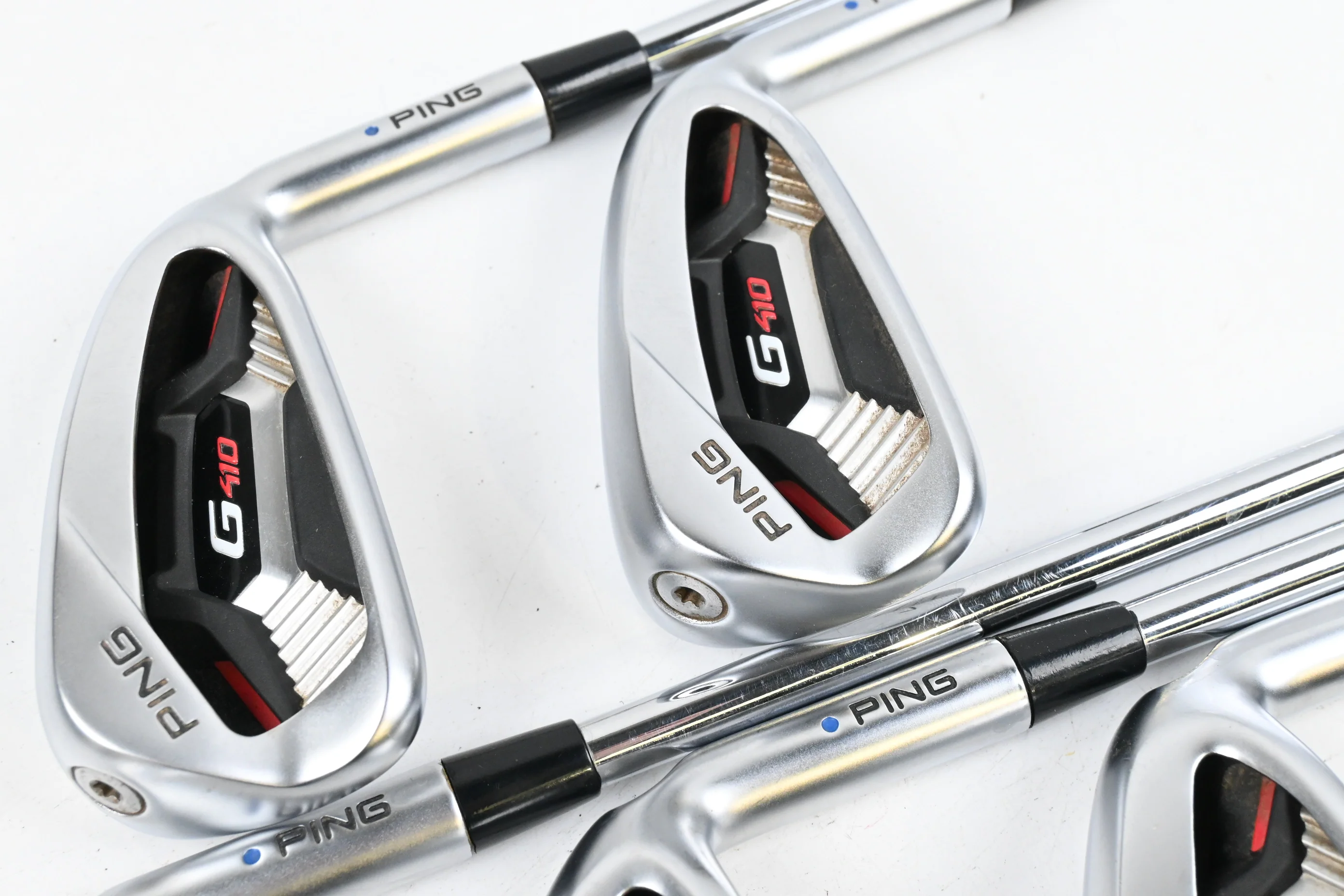 Ping G410 Irons / 6-PW / Blue Dot / Regular Flex Ping AWT 2.0 Shafts