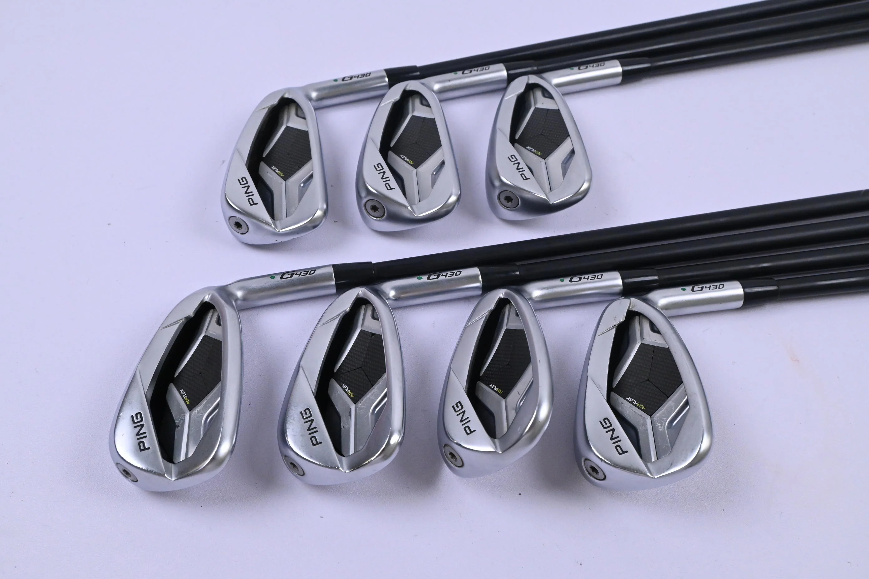 Ping G430 Irons / 5-PW+SW / Green Dot / Regular Flex Ping Alta CB AWT Shafts - Image 2
