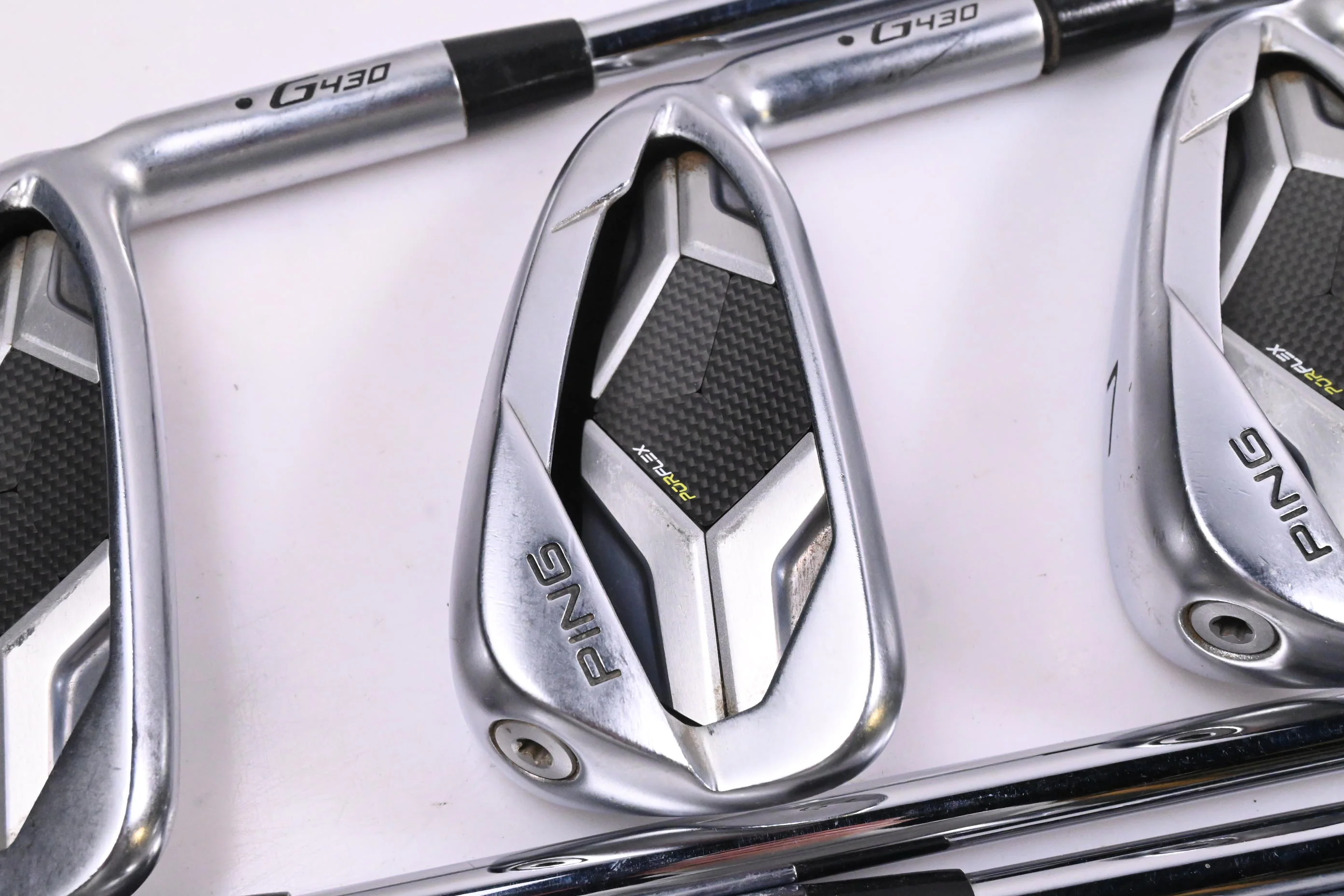 Ping G430 Irons / 5-PW+45° / Black Dot / Stiff Flex Ping AWT 2.0 Shafts