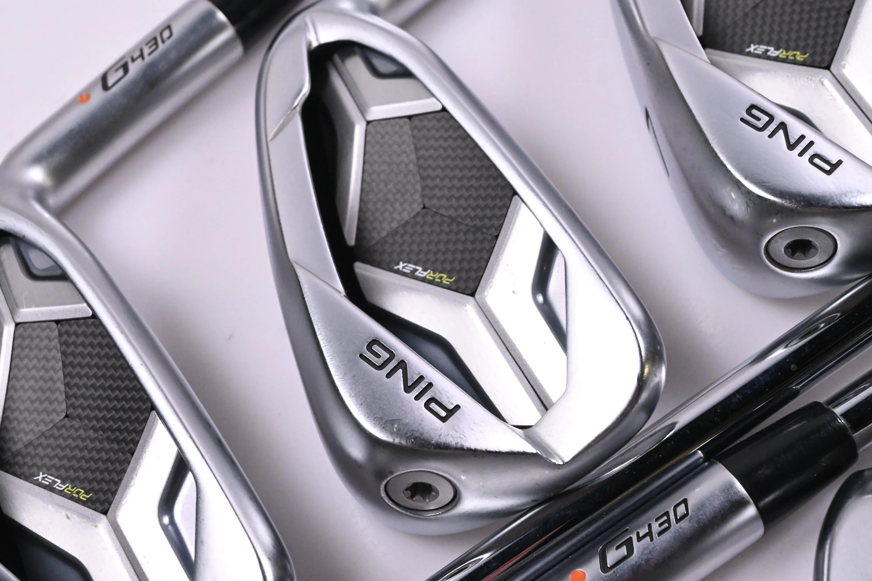 Ping G430 Irons / 5-PW+45° / Orange Dot / Regular Flex Elevate MPH 95 Shafts