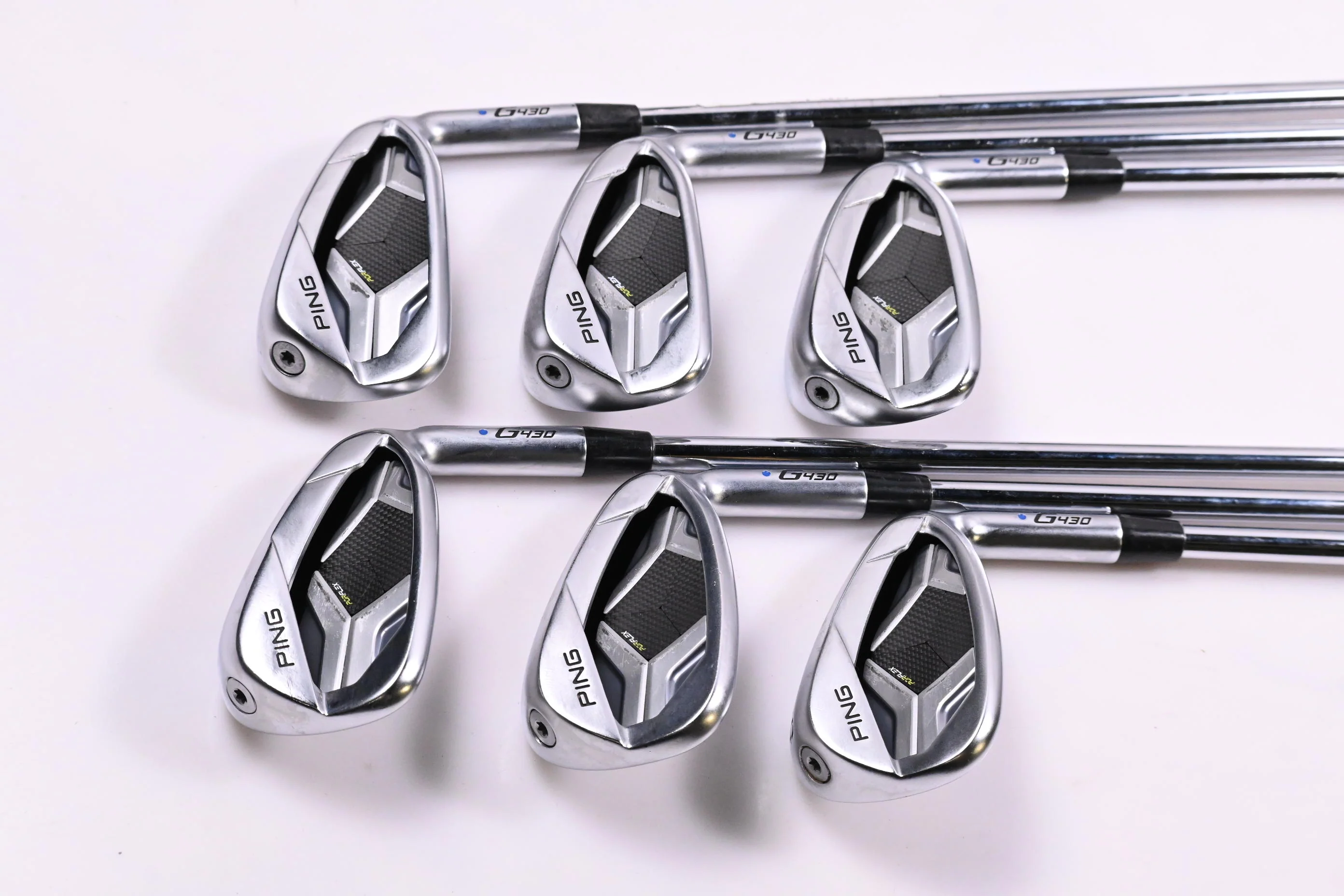 Ping G430 Irons / 6-PW+45° / Blue Dot / Regular Flex Ping AWT 2.0 Shafts - Image 2