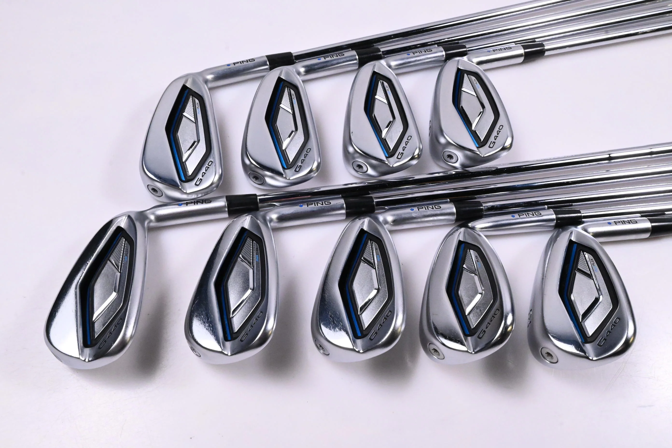 Ping G440 Irons / 5-PW+GW+52°+56° / Blue Dot / Regular Flex Ping AWT 3.0 - Image 2