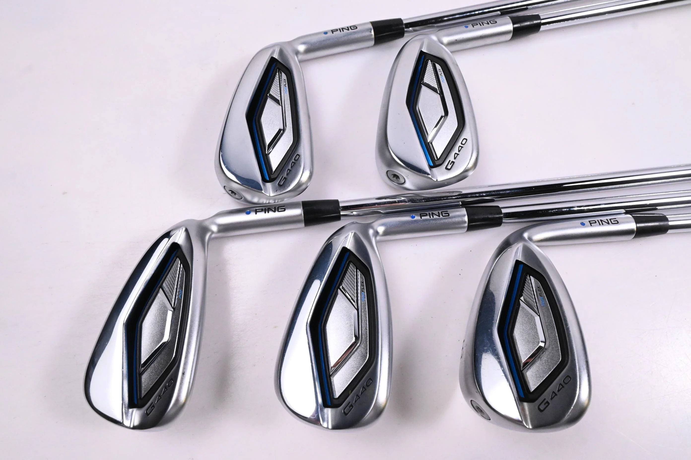 Ping G440 Irons / 7-PW+56° / Blue Dot / Regular Flex Ping AWT 3.0 Shafts - Image 3