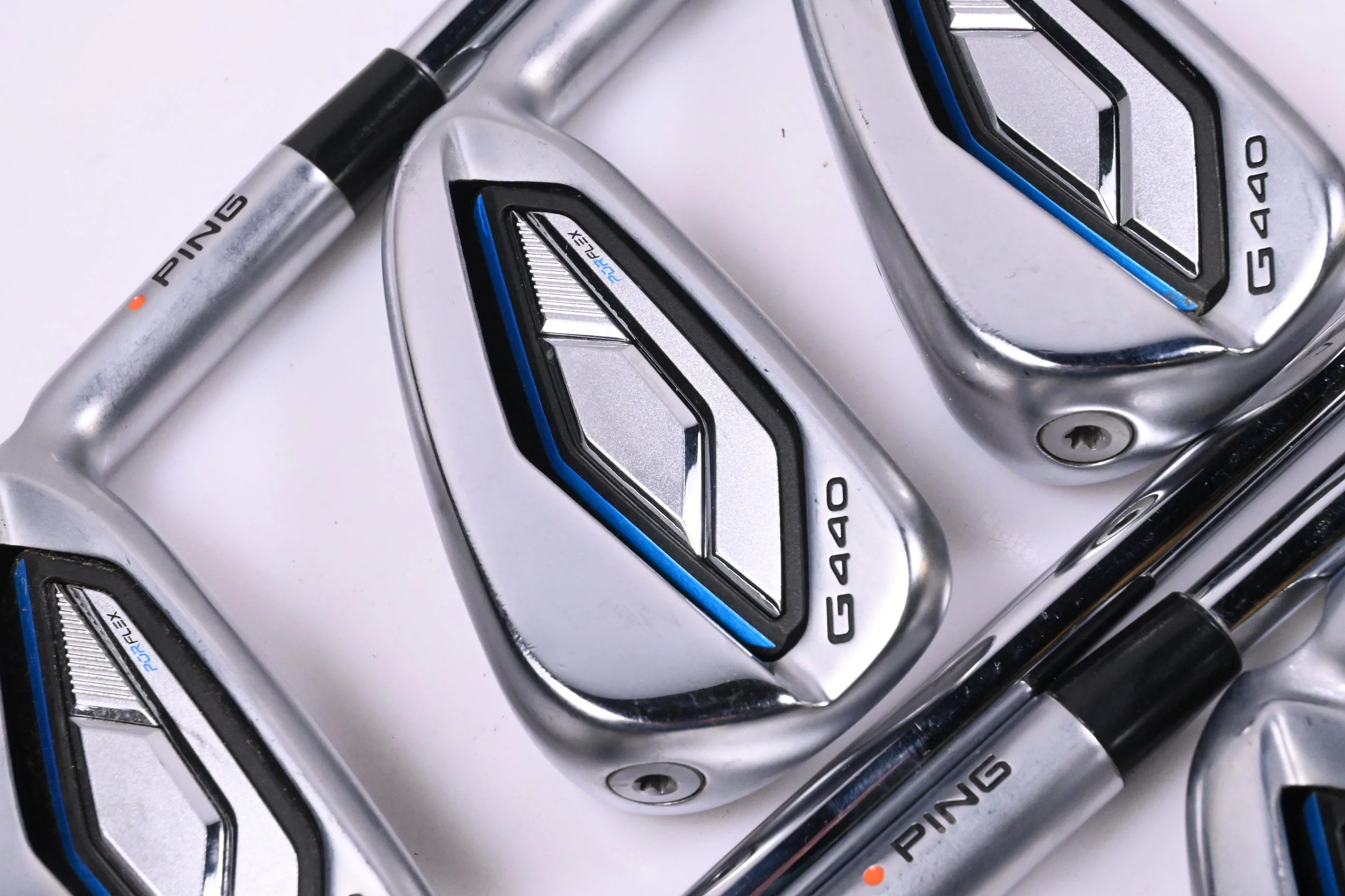 Ping G440 Irons / 5-PW+UW / Orange Dot / Regular Flex Ping AWT 3.0 Shafts