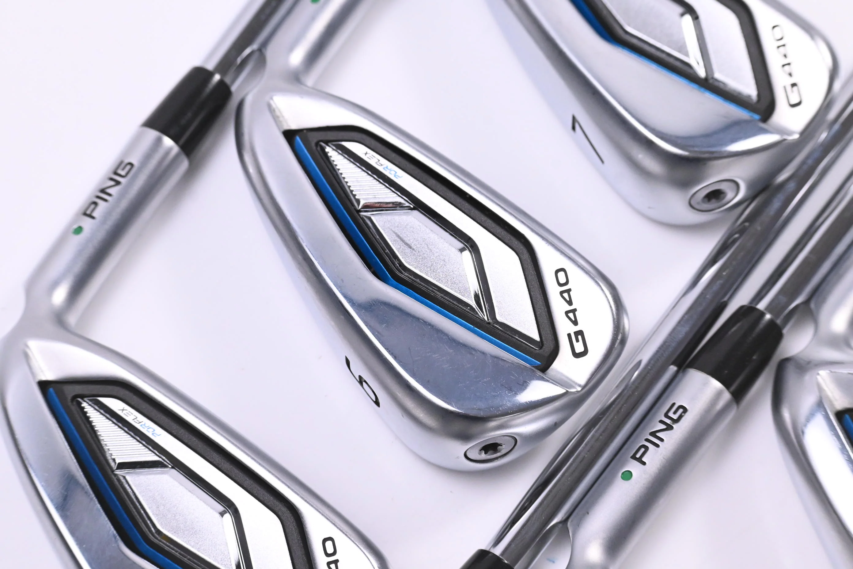 Ping G440 Irons / 5-PW+56° / Green Dot / Regular Flex Ping AWT 3.0 Shafts