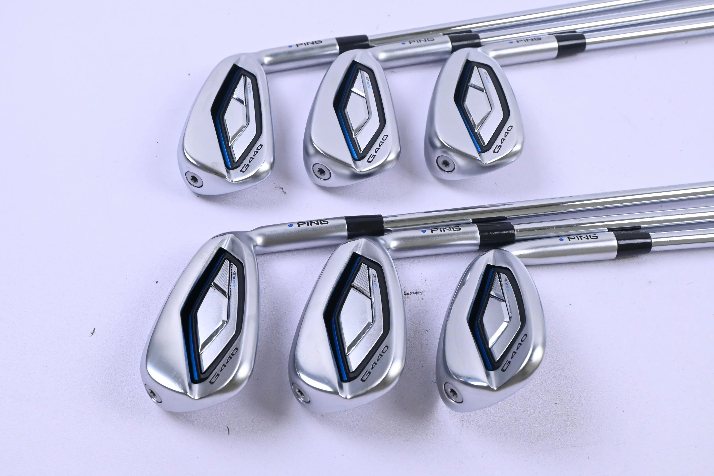 Ping G440 Irons / 6-PW+SW / Blue Dot / Regular Flex Ping AWT 3.0 Shafts - Image 2