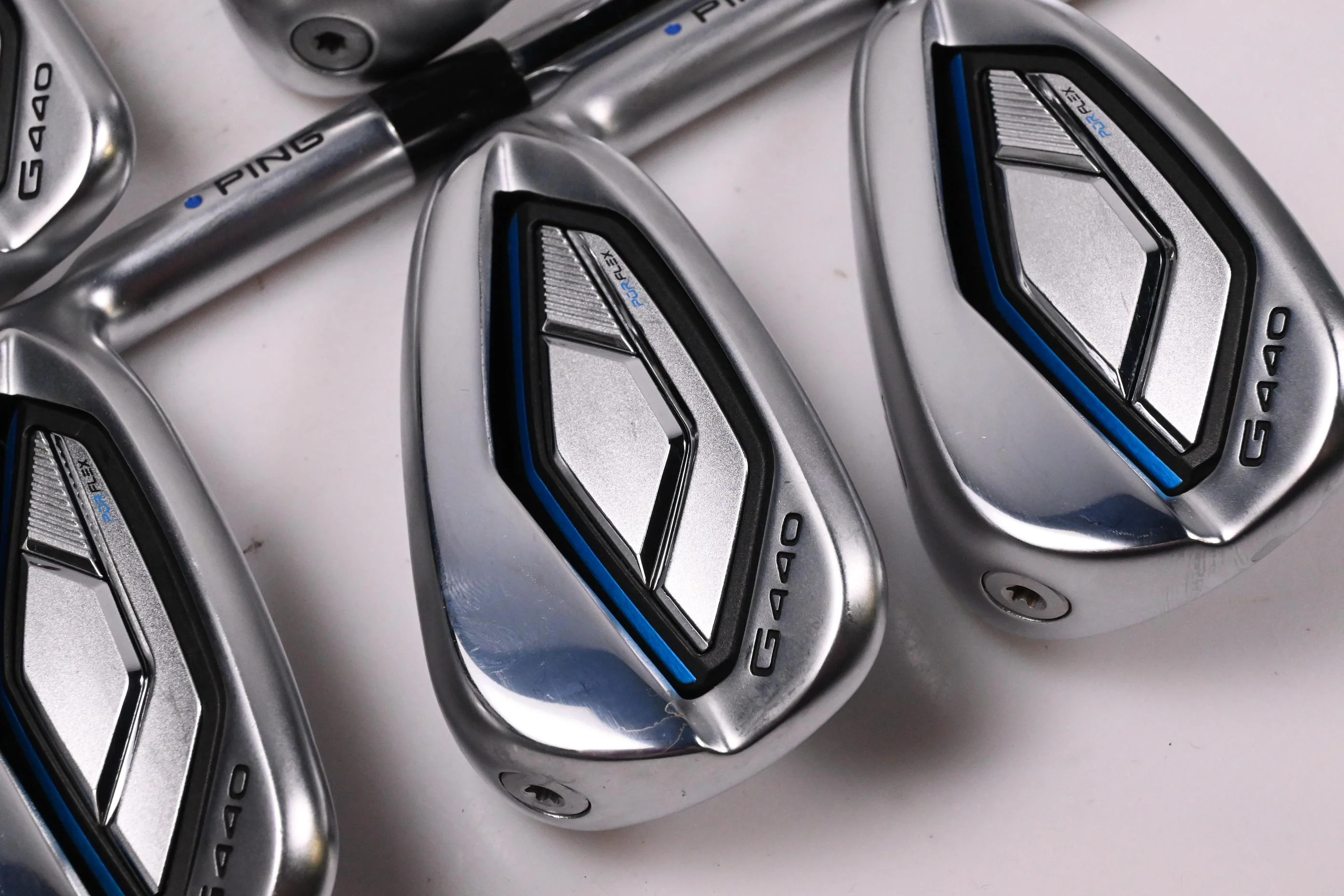 Ping G440 Irons / 6-PW / Blue Dot / Regular Flex Ping AWT 3.0 Shafts